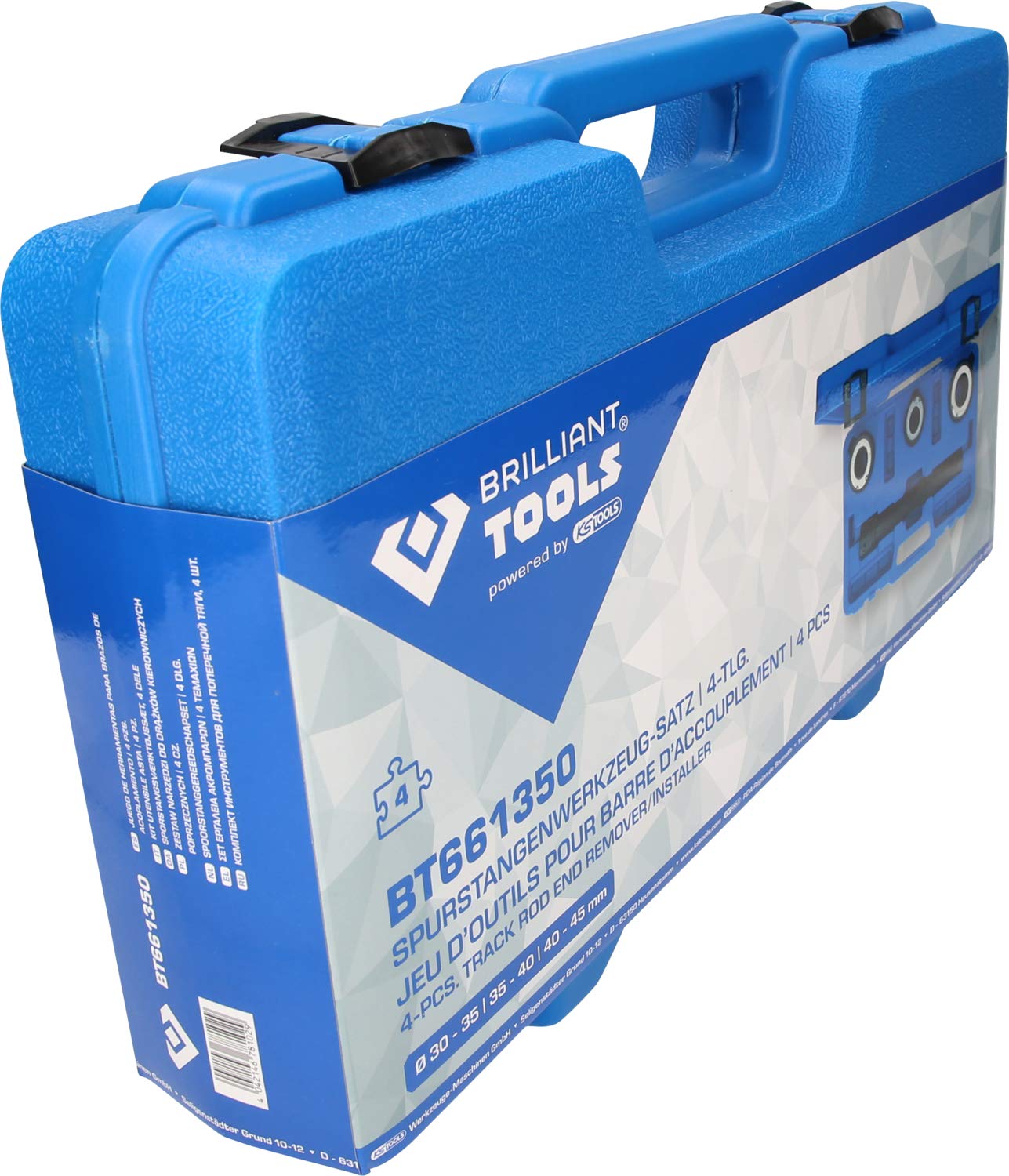Brilliant Tools BT661350 4-Piece Tie Rod Removal Tool Set - Professional Automotive Repair Kit for Ball Joints, Tie Rod Ends & Suspension Work - Perfect for Mechanics & DIY Car Maintenance