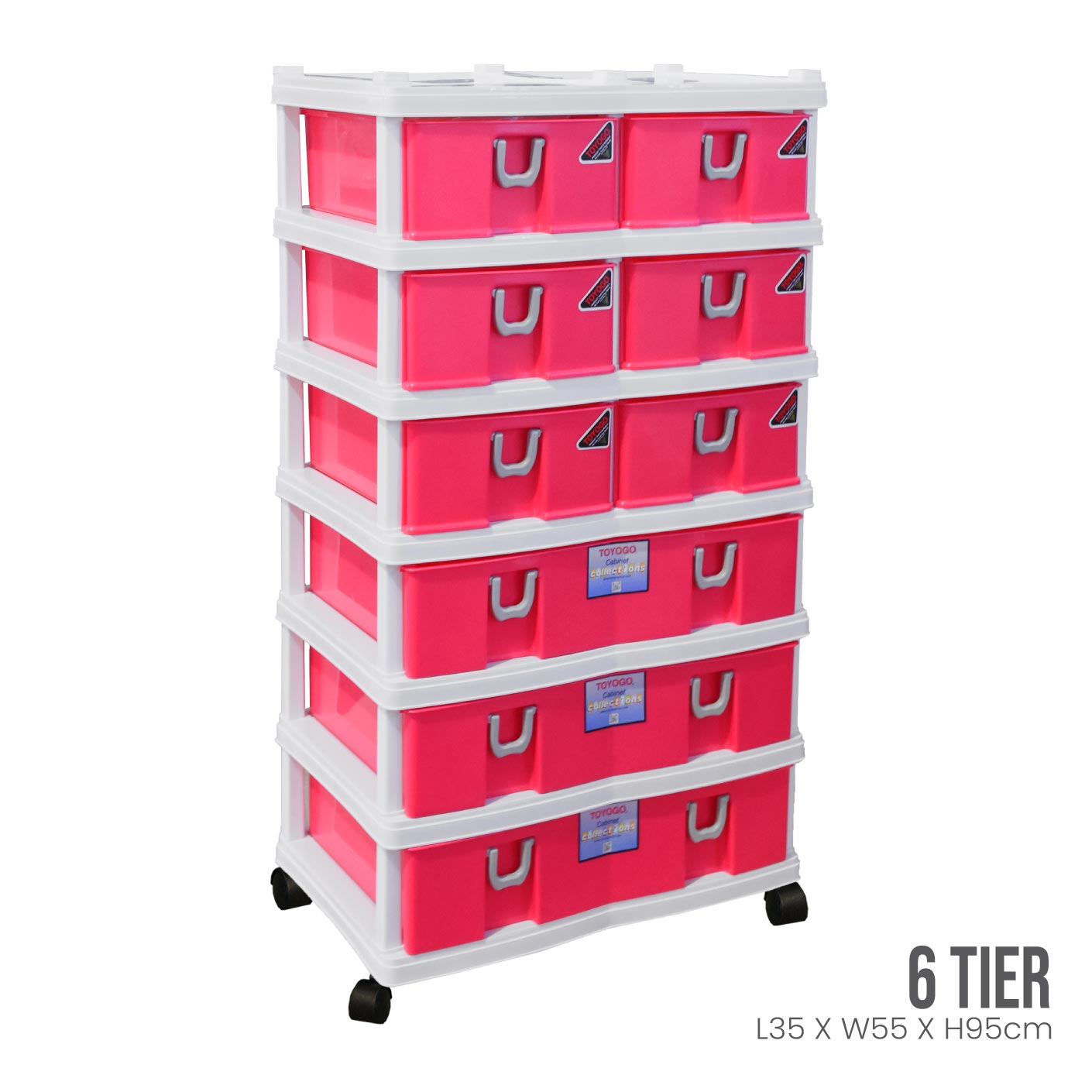 6-Tier Twin Cabinet with 9 Drawers - Space-Saving Storage Solution for Bedroom, Closet, or Office Organization (Model 912 6)