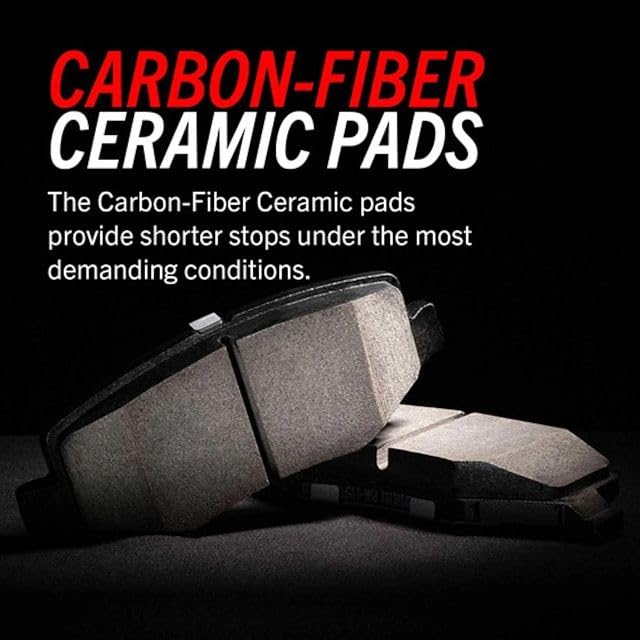 Power Stop Z26-2062 Z26 Street Warrior Front Carbon Fiber Ceramic Brake Pads with Hardware Kit - High Performance Braking for Cars, Trucks & SUVs - Ideal for Daily Driving & Street Racing