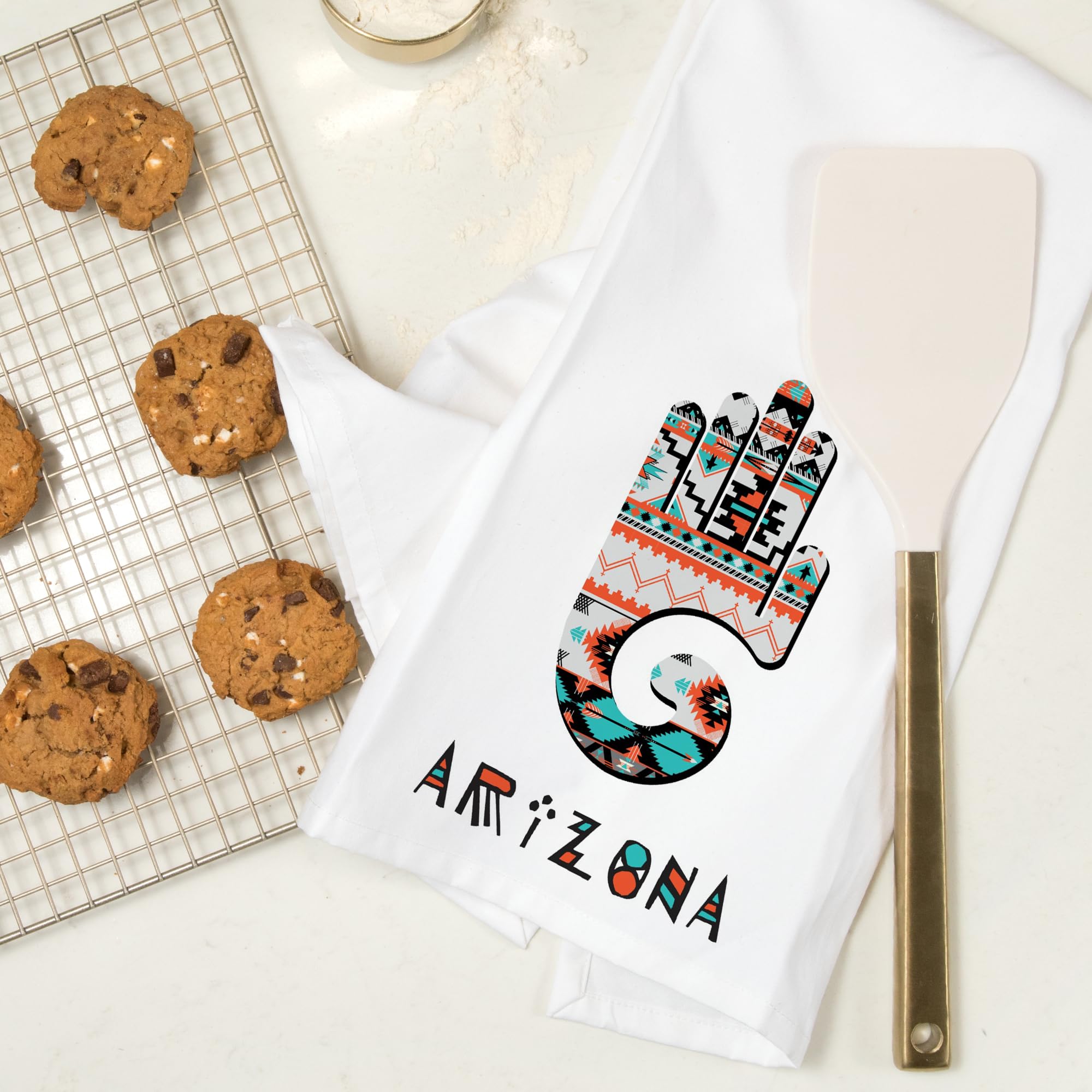 Southwestern Tribal Pattern Hand Towel - 100% Cotton Decorative Kitchen Towel for Drying Dishes, Home Decor & Gift Giving | Arizona Inspired Design