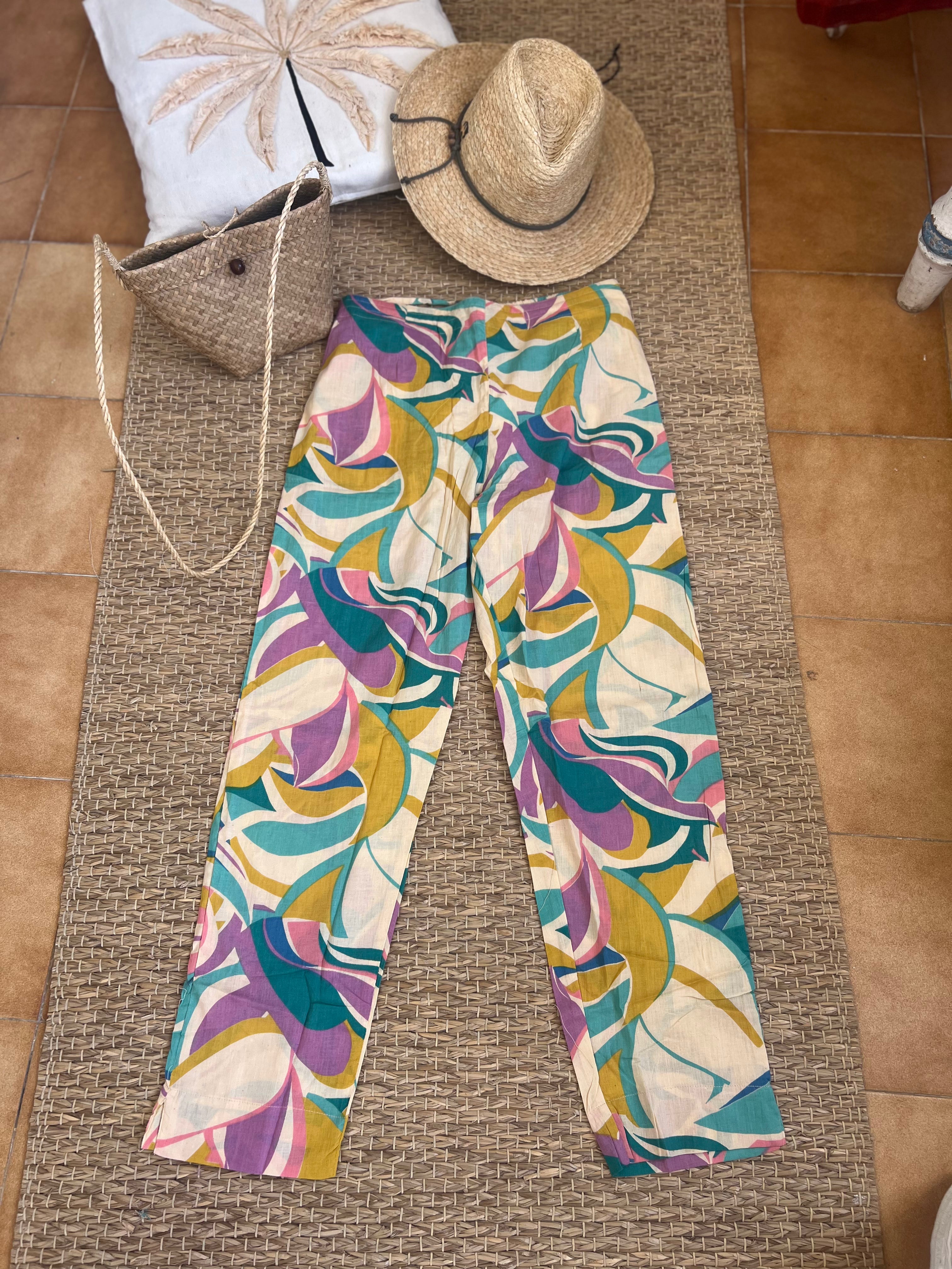 Boho Pants for Women - Flowy Hippie Palazzo Pants with Elastic Waist - Comfortable & Stylish for Yoga, Beach, Festival, and Casual Wear