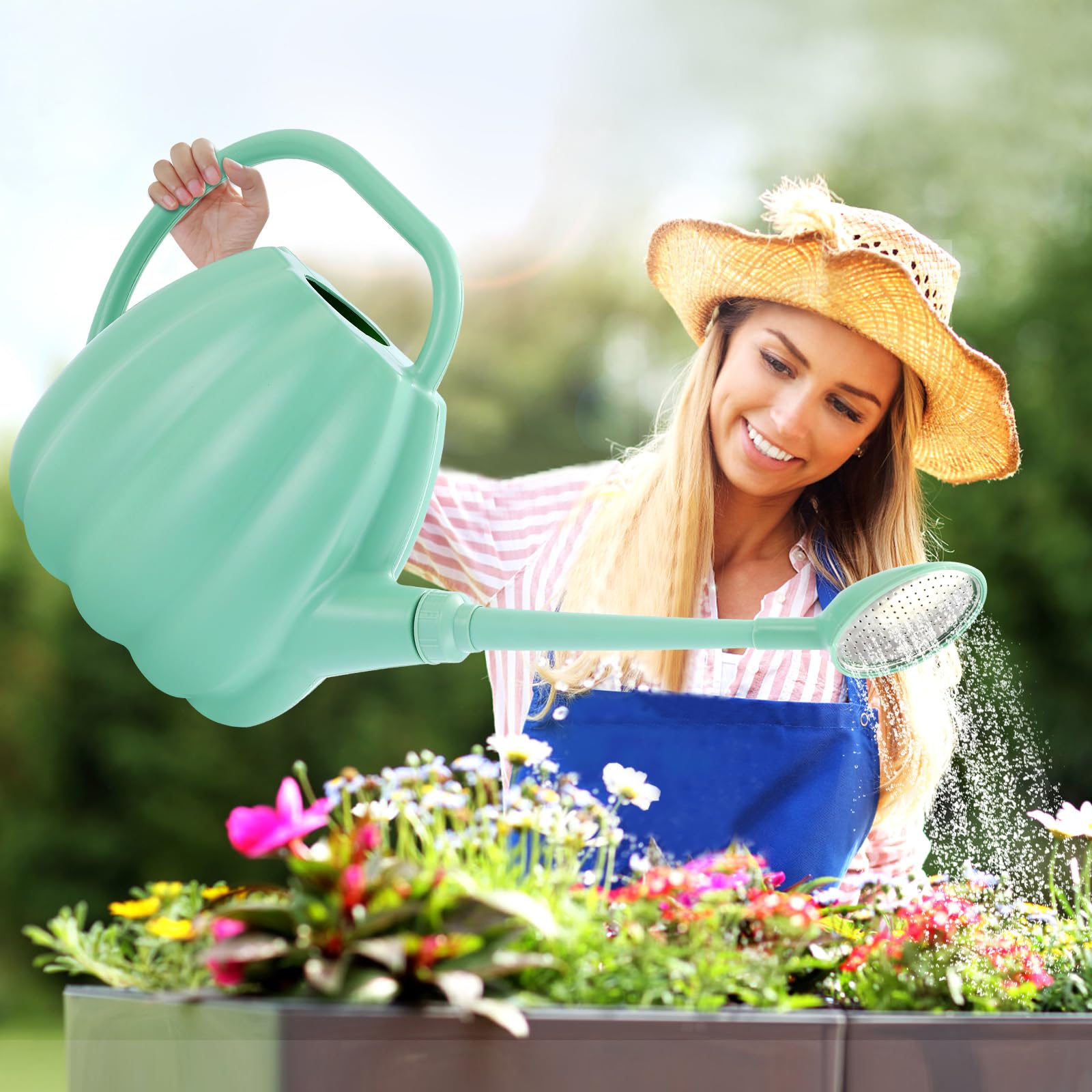 2.5 Gallon Large Watering Can for Indoor & Outdoor Plants - Long Spout with Adjustable Sprinkler Head - Perfect for Garden, Lawn, Flower Beds, Houseplants & Potted Plants - Ideal for Watering Trees, Shrubs, Seedlings & Delicate Flowers