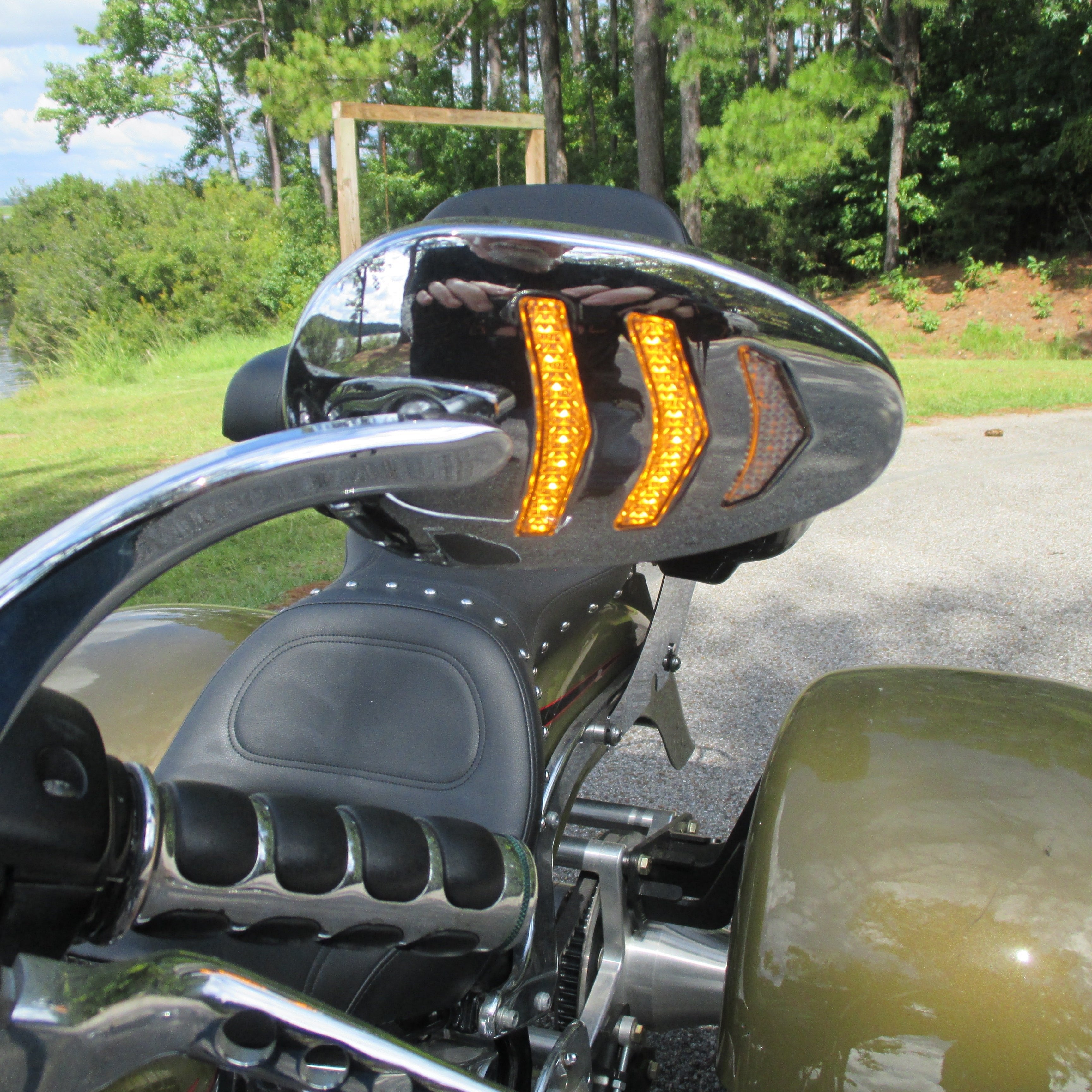 Eagle Lights SIGNALSIGHT LED Mirror with Sequential Turn Signals for Harley Davidson Softail, Dyna & Touring Models - Pair | High-Visibility Safety Upgrade for Night Riding & Group Cruising
