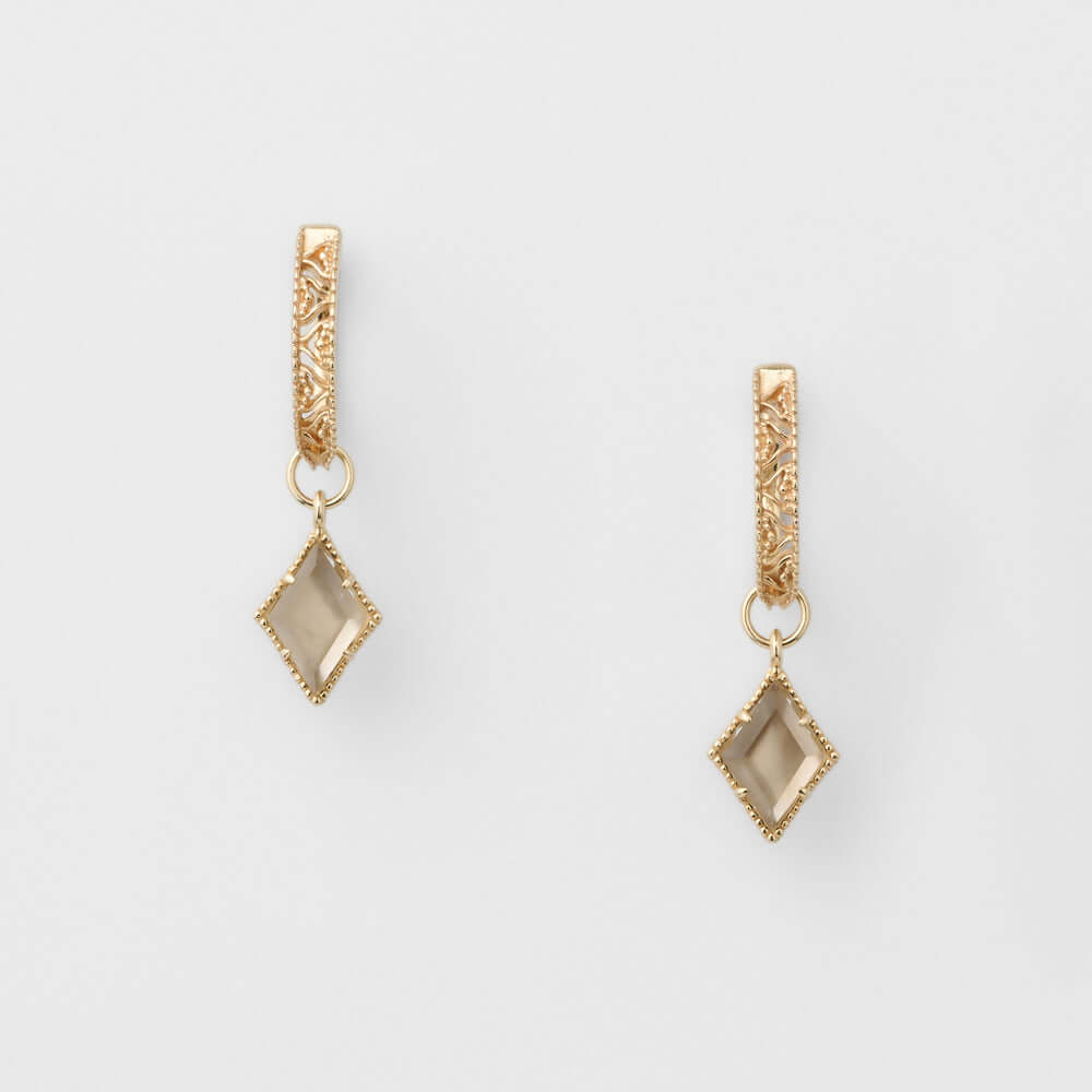 Celestial Brown Quartz Rhombus Drop Earrings for Women - Elegant Boho Jewelry Gift | Perfect for Parties, Weddings & Date Nights