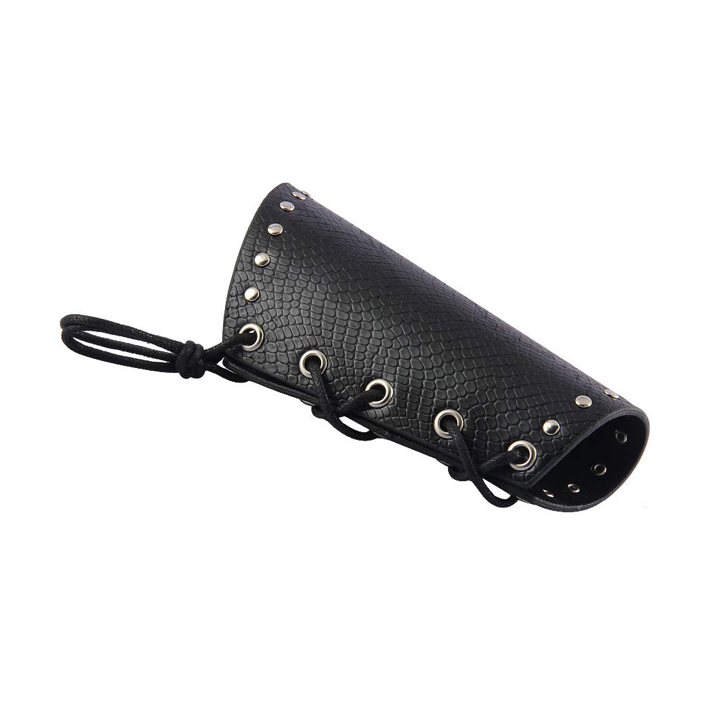 AZORA Leather Gauntlet Wristband - Medieval Bracers Armor Set (2 Pcs) - Adjustable Buckle Wrist Cuffs for LARP, Cosplay & Renaissance Fairs - Perfect for Viking, Knight & Warrior Costumes