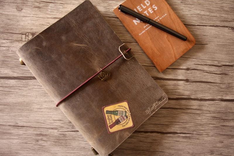 Personalized Monogrammed Leather Travel Journal - Custom Name Diary for Writing, Sketching & Adventure Memories - Perfect Gift for Travelers & Explorers