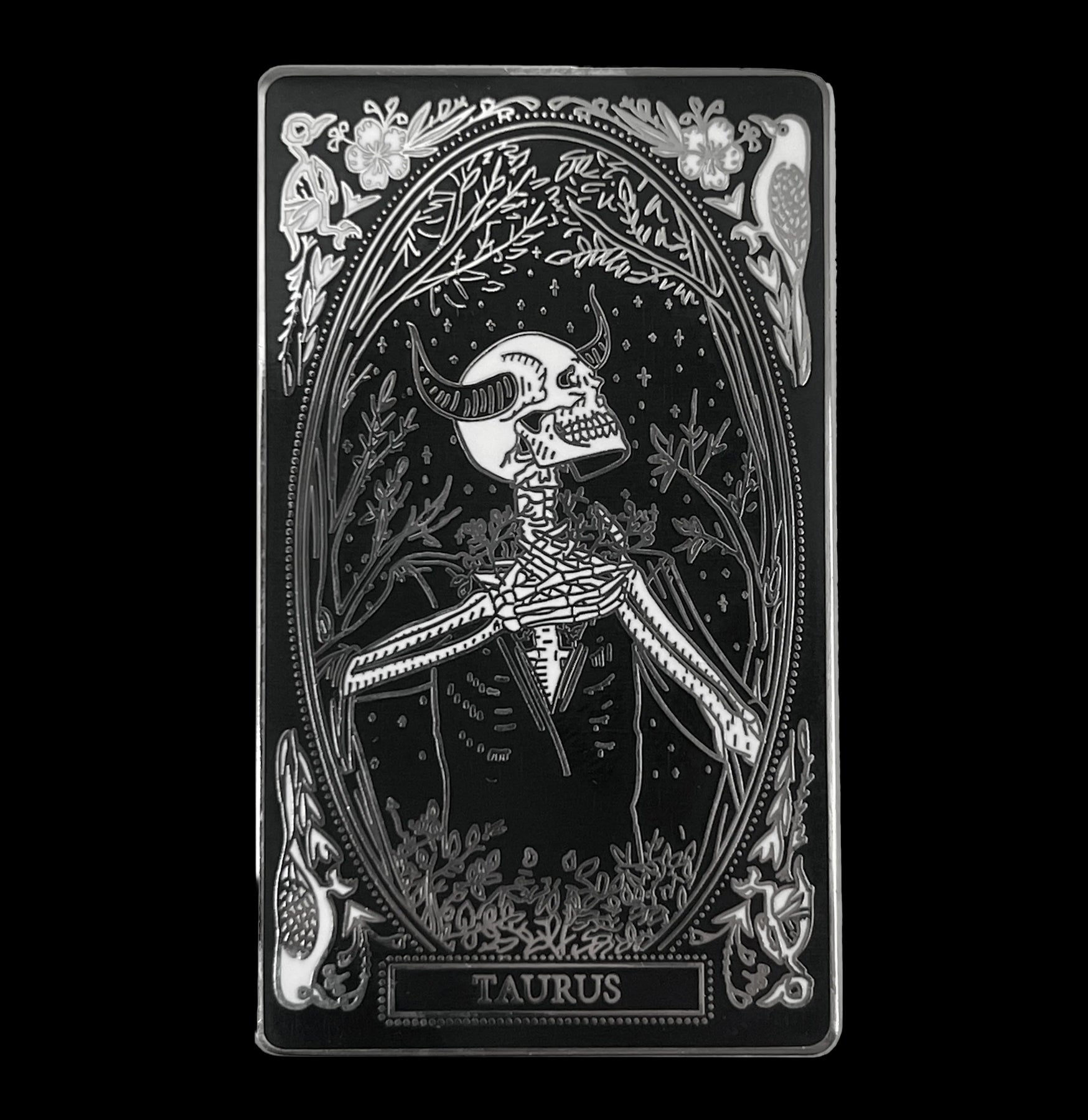 Skeletal Zodiac Pin - Gothic Zodiac Sign Brooch for Jackets, Bags & Accessories - Perfect for Goth Fashion, Cosplay & Alternative Style Outfits