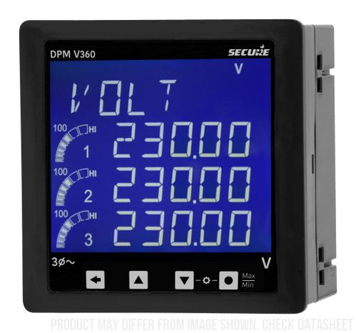 DPM96M360 2 - 96mm x 96mm 3 Phase LCD Panel Meter for AC Voltage, Current & Frequency (0-500VAC, 1/5A, 45-65Hz) - 0.5% Accuracy, 40-300VAC/DC Power, IP54/IP65 - Perfect for Industrial Power Monitoring & Electrical Equipment Control