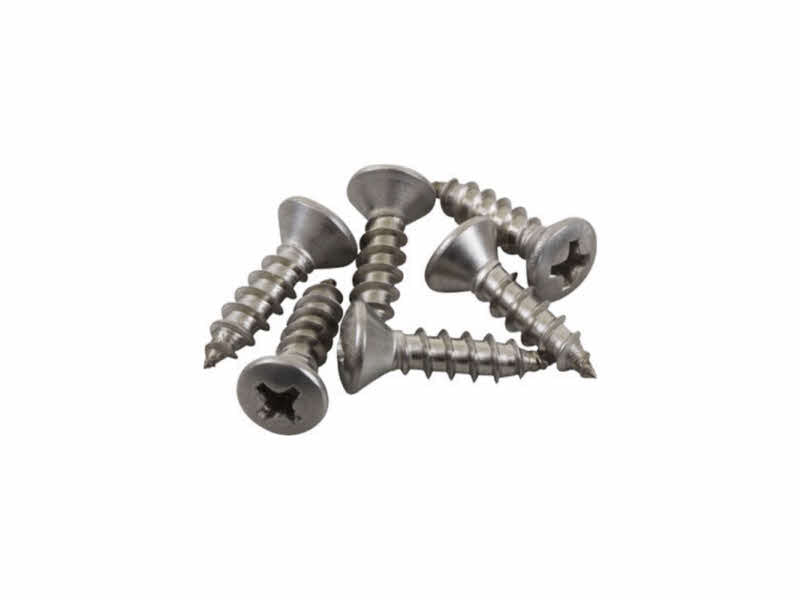 Sea Lect #8 Stainless Steel Tapping Screws (6-Pack) - Perfect for Woodworking, Metal Fabrication & DIY Home Projects