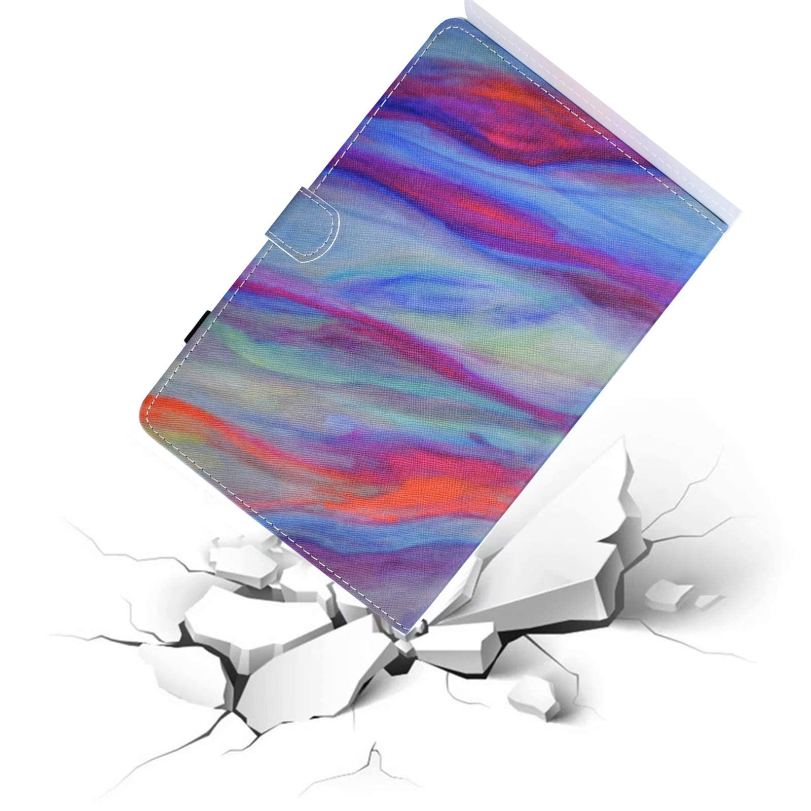 Premium PU Leather Magnetic Folio Stand Cover for Kindle Paperwhite 10th Gen (2018) - Auto Sleep/Wake | Pencil Holder | Colorful Marble Design | Perfect for Reading, Travel & Work Commute