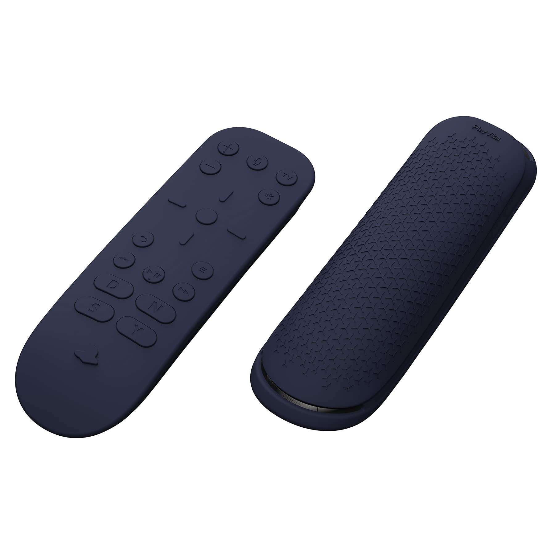 PlayVital Silicone Protective Case for PS5 Media Remote - Ergonomic Full Body Cover Skin, Shockproof & Anti-Slip Grip (Midnight Blue) - Perfect for Gaming, Movie Nights & Home Entertainment