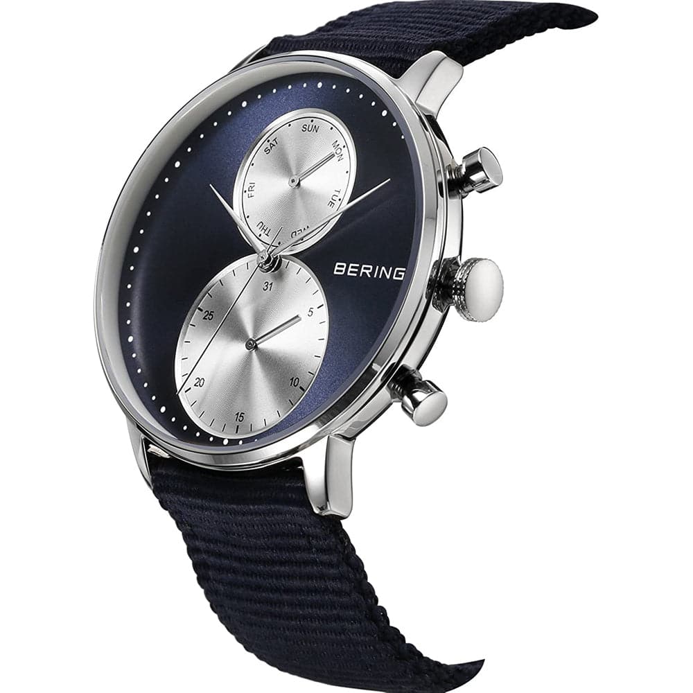 BERING Classic 13242-507 Blue Nylon Strap Men's Watch - Waterproof & Durable for Outdoor, Casual & Business Wear