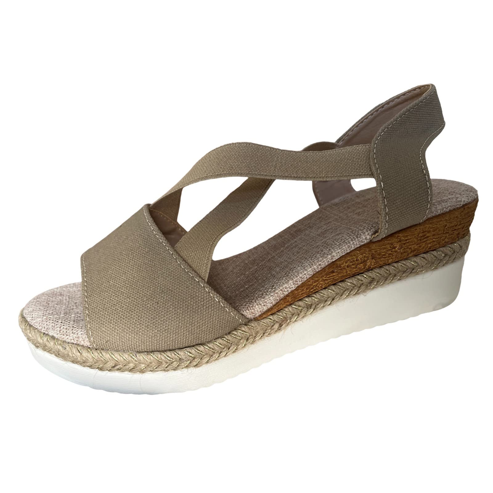 2024 Women's Summer Sandals - Comfortable Mid Heel Espadrille Platform Sandals | Orthopedic Support for Dressy Occasions, Beach Vacations & Daily Wear