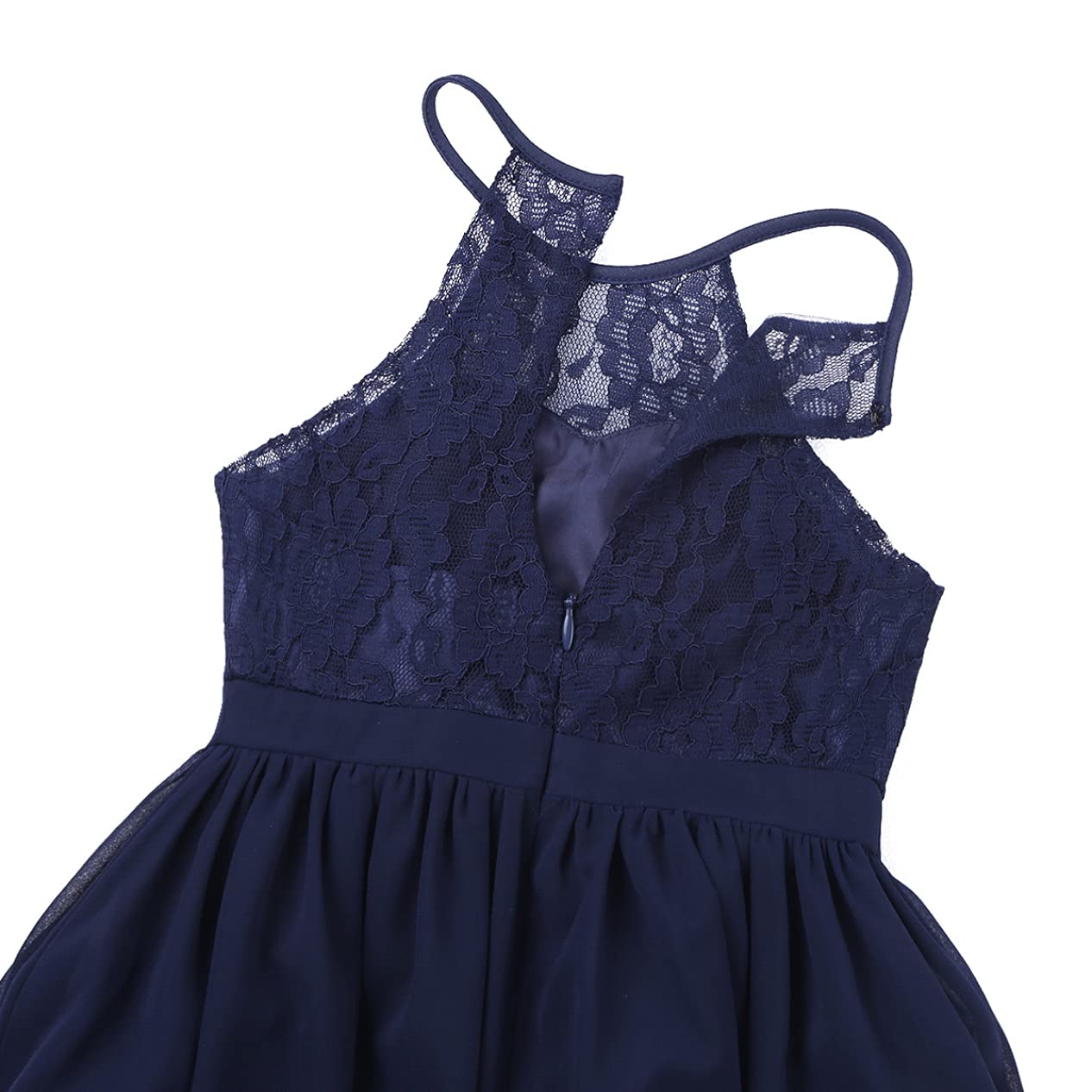 Girls Chiffon Halter Neck Maxi Flower Dress for Wedding, Bridesmaid, Formal Party & Evening Occasions - Elegant Floral Summer Dress for Kids Special Events