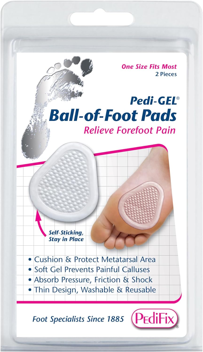 PediFix Ball of Foot Cushion Pads for Pain Relief – 2 Count – Soft Gel Insoles for Women & Men – Ideal for High Heels, Running, and Standing All Day