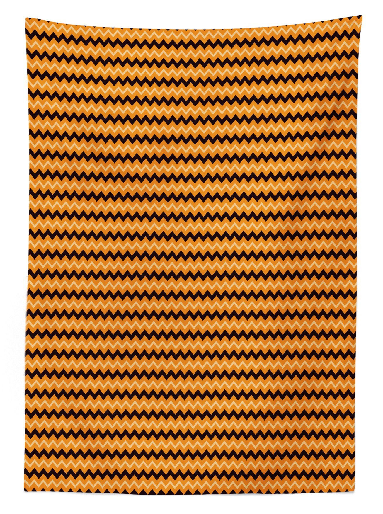 Ambesonne Stripes Outdoor Tablecloth - Chevron Zigzag Geometric Pattern in Warm Orange, Black & Pale Orange - Waterproof Washable Picnic Table Cover 58x120 Inches for Patio, BBQ, Garden Parties & Outdoor Dining