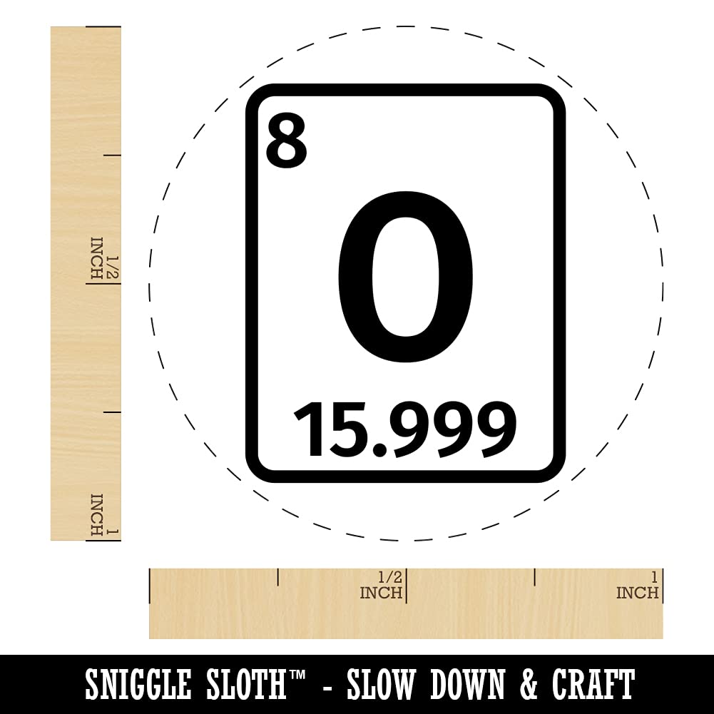 1 Inch Oxygen Element Rubber Stamp - Science Chemistry Periodic Table Stamps for Crafting, Planners & DIY Projects | Perfect for Scrapbooking, Journals & Educational Activities