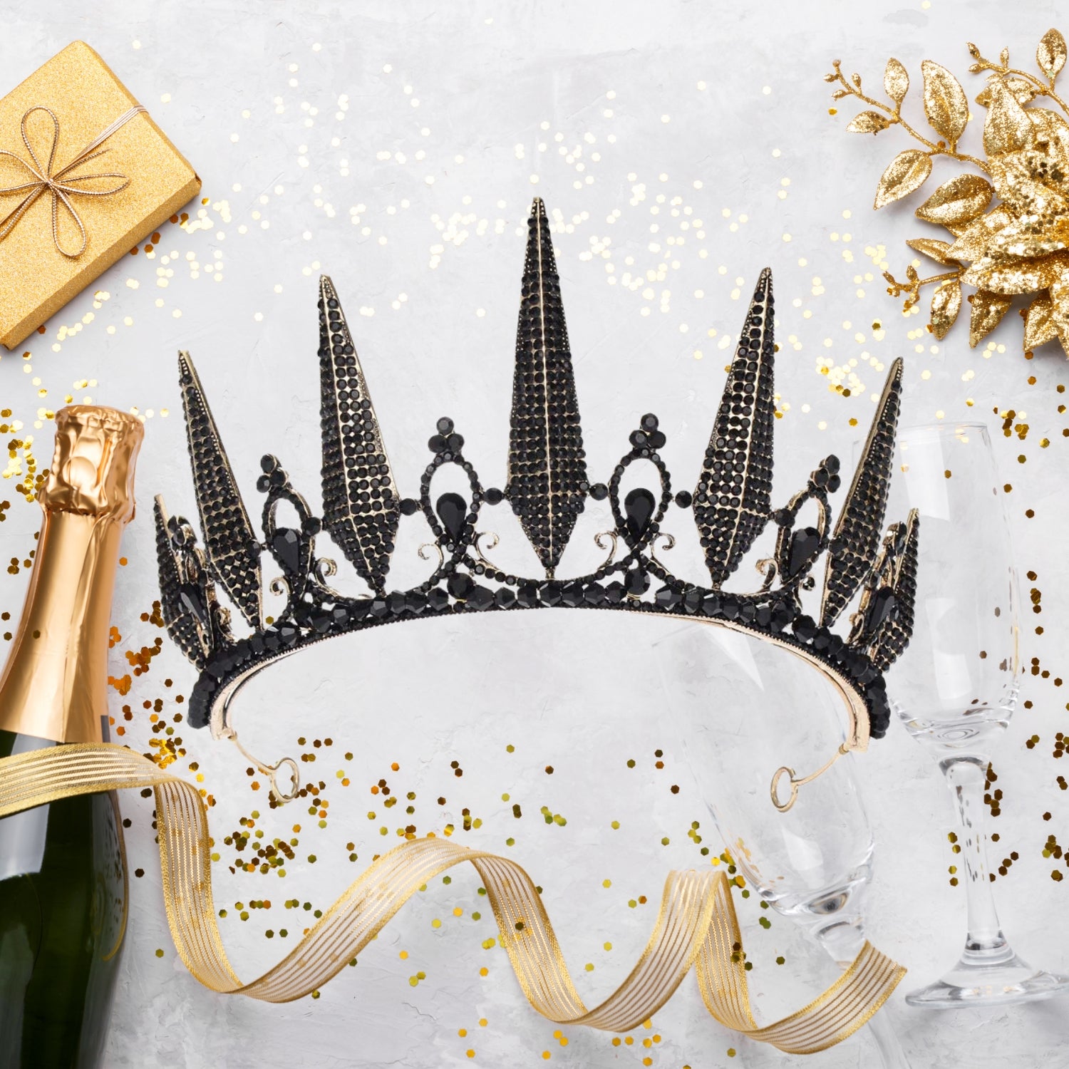 Sparkling Rhinestone Wedding Tiara for Bride - Crystal Queen Crown Hair Accessories | Perfect for Bridal Showers, Weddings & Special Occasions