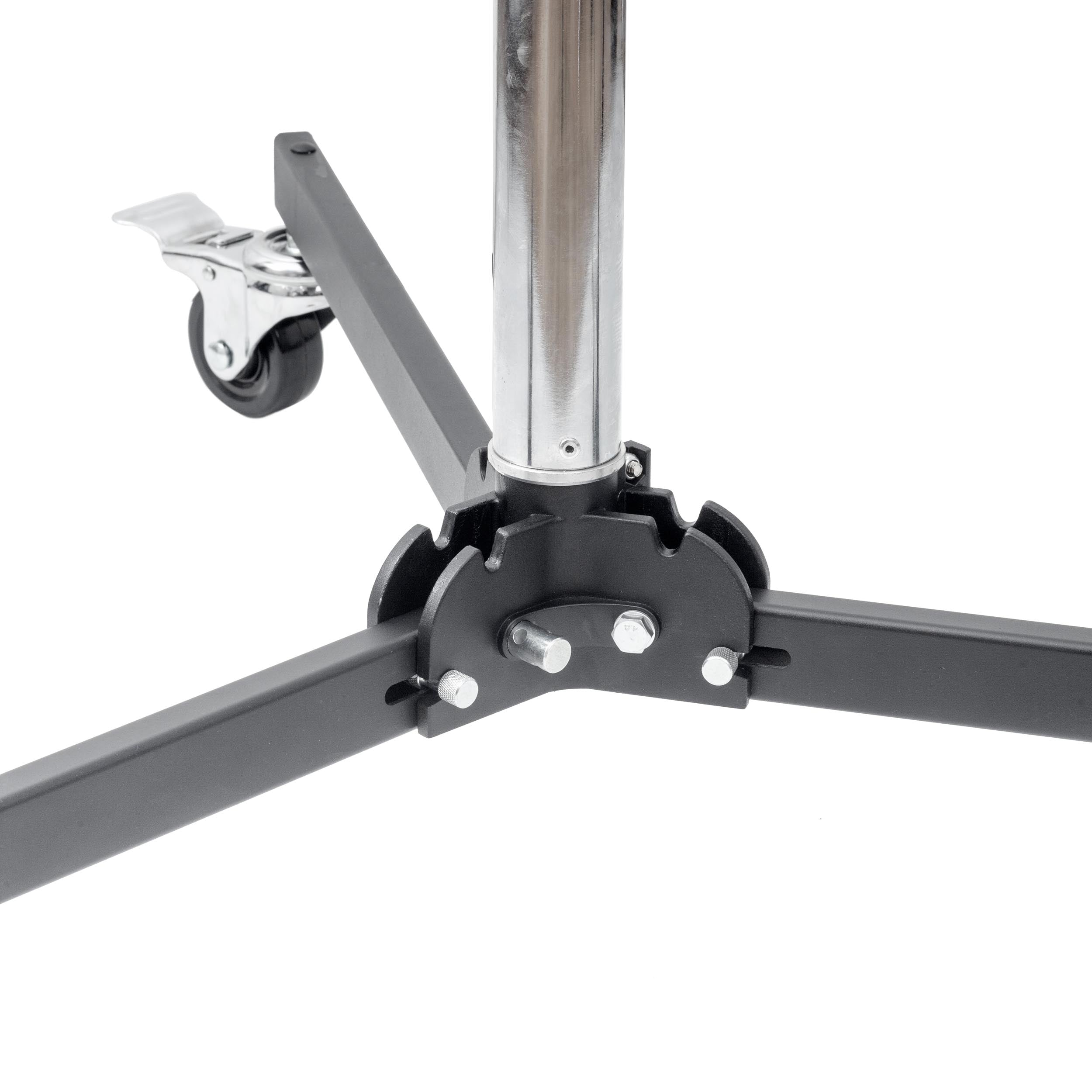80-120cm Adjustable Foldable Wheeled Low Boy Tube Stand with Junior Combo Head - Perfect for Studio Photography, Music Videos & Live Performances