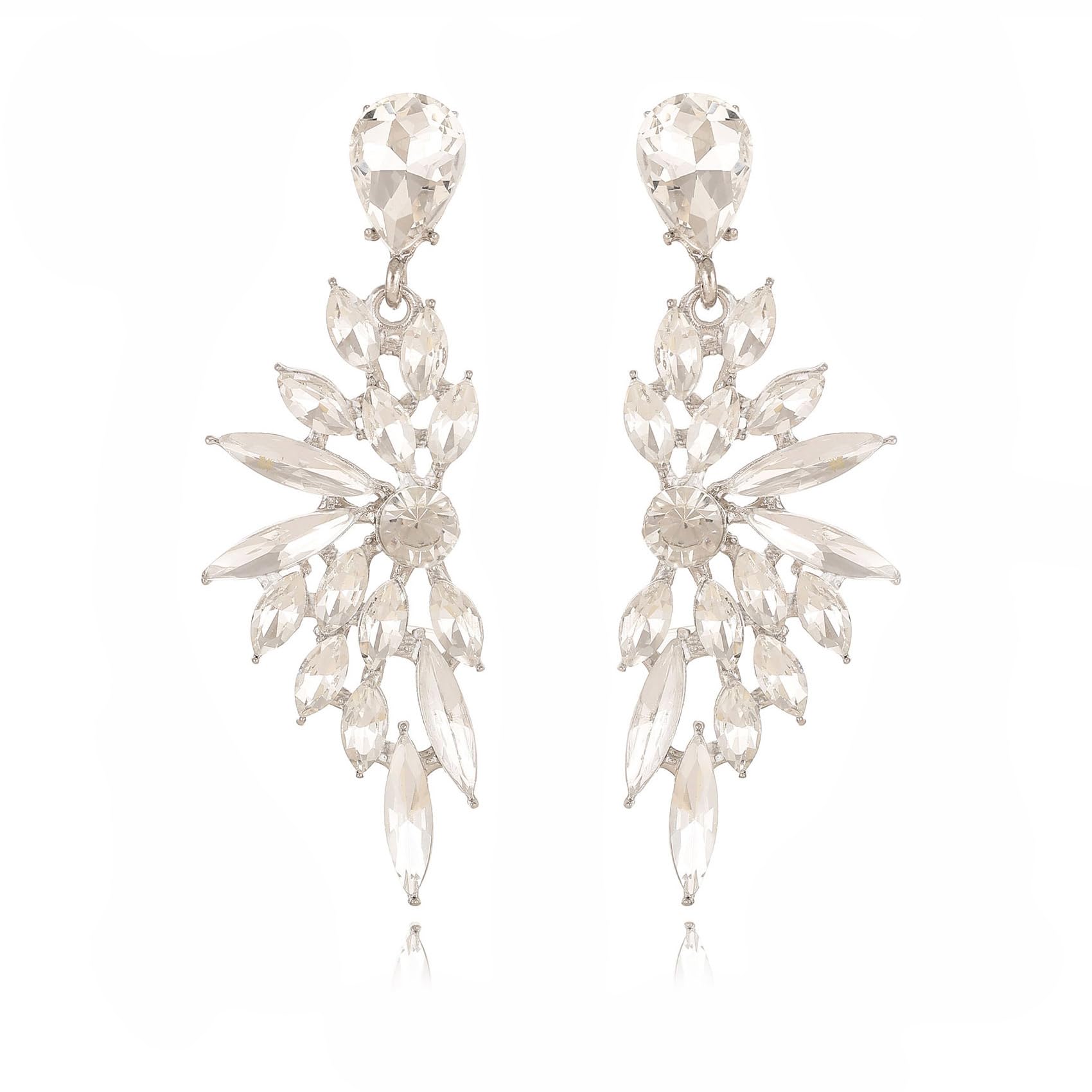 Sparkling Rhinestone Statement Earrings for Women - Elegant Crystal Drop Dangle Earrings, Teardrop Chandelier Design for Prom, Wedding & Bridal Events | Perfect for Evening Parties, Date Nights & Special Occasions