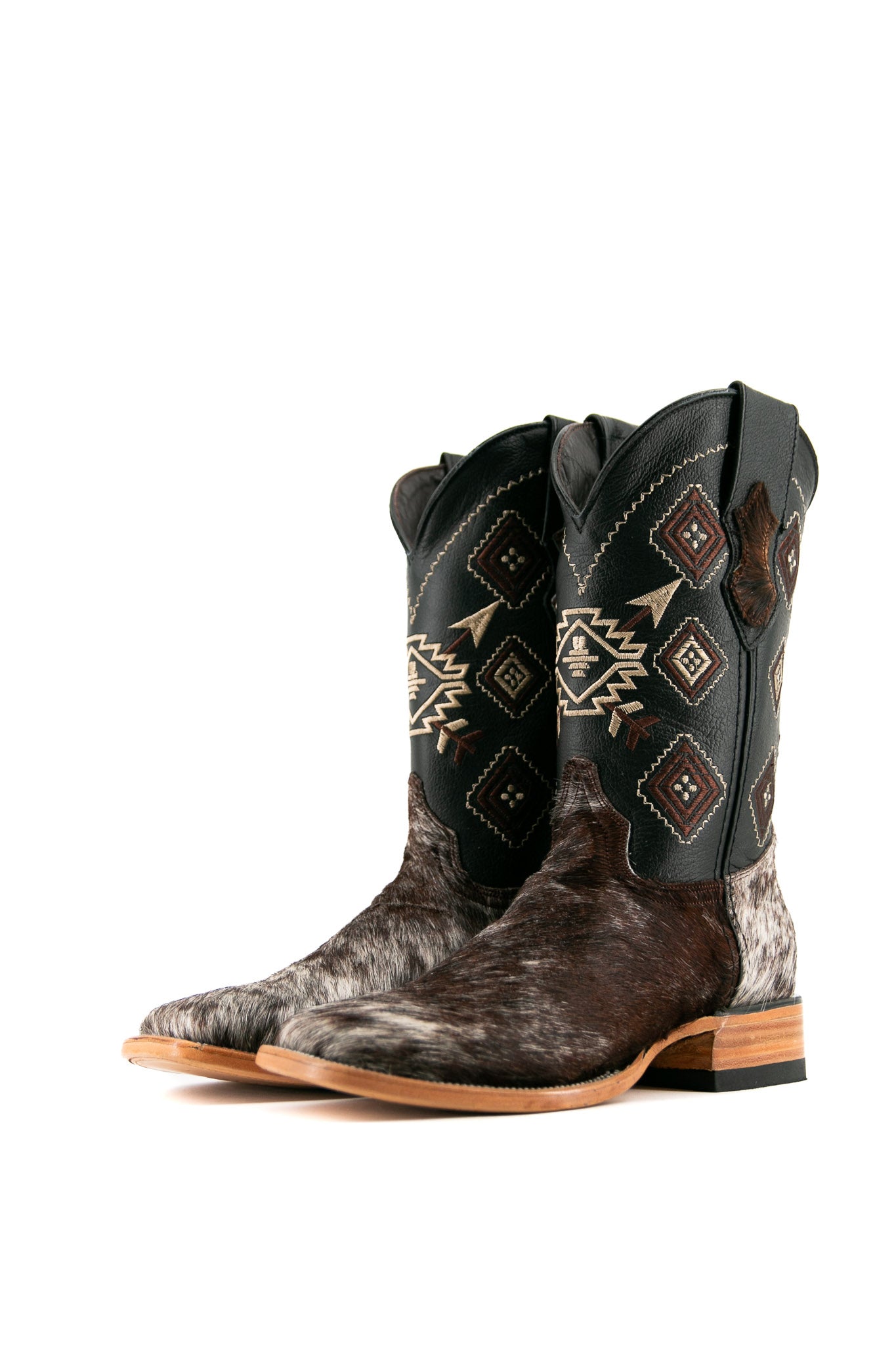 Authentic Men's Cowhide Square Toe Cowboy Boots - Size 7 (US) - Western Style Rodeo & Work Boots - Perfect for Country Dancing, Horseback Riding & Outdoor Adventures