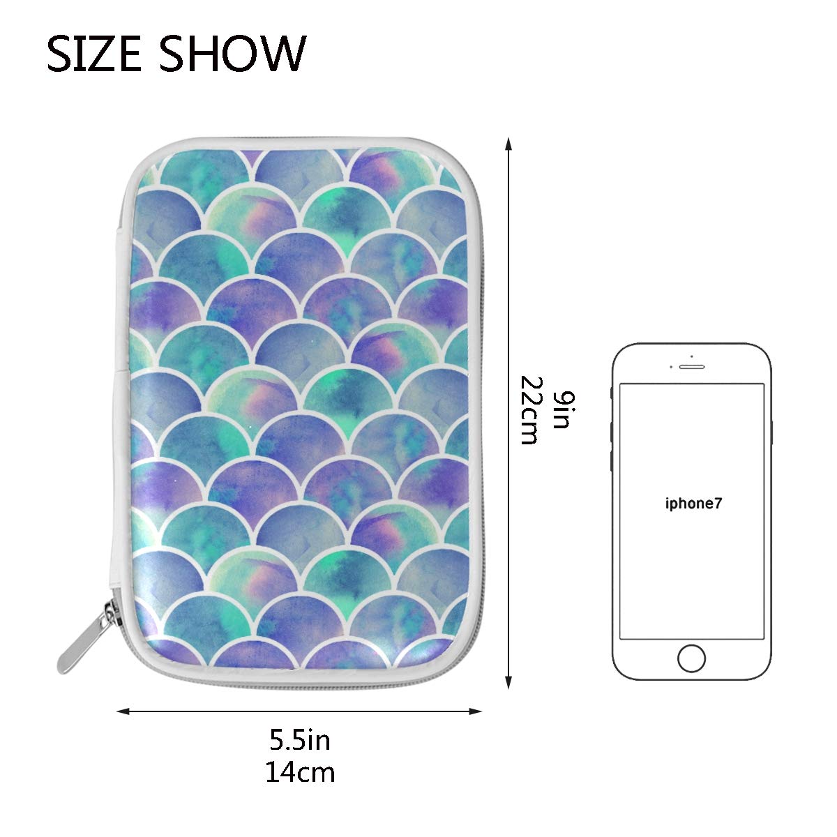 ZZKKO Mermaid Scale Pencil Case - School & Office Organizer for Stationery & Cosmetics