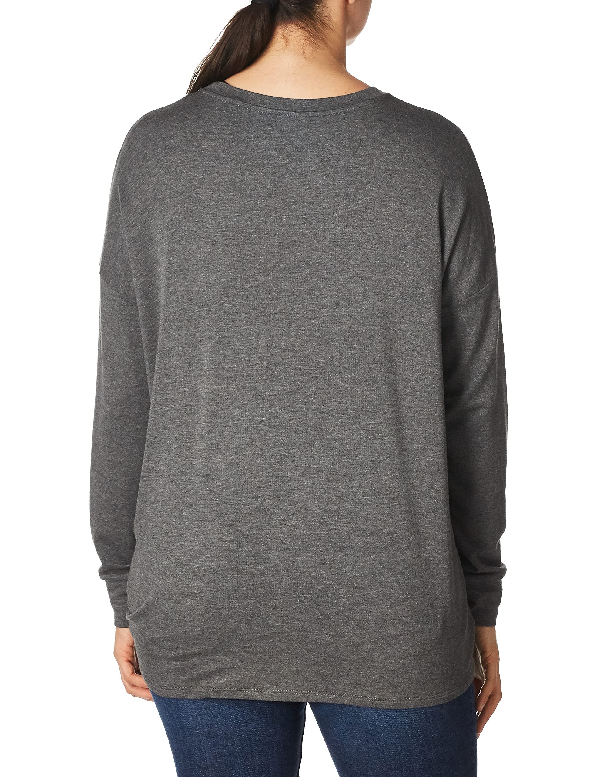 Kensie Women's Drapey French Terry Sweatshirt - Soft Casual Pullover for Lounge, Work & Travel | Comfortable Loose Fit Long Sleeve Top