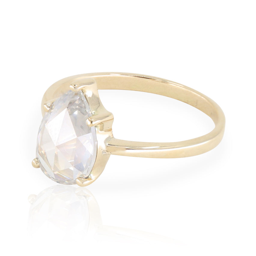 14K Yellow Gold Champagne Diamond Forever Stack Ring - Elegant Wedding Band, Anniversary Gift for Her, Perfect for Bridal Jewelry & Special Occasions