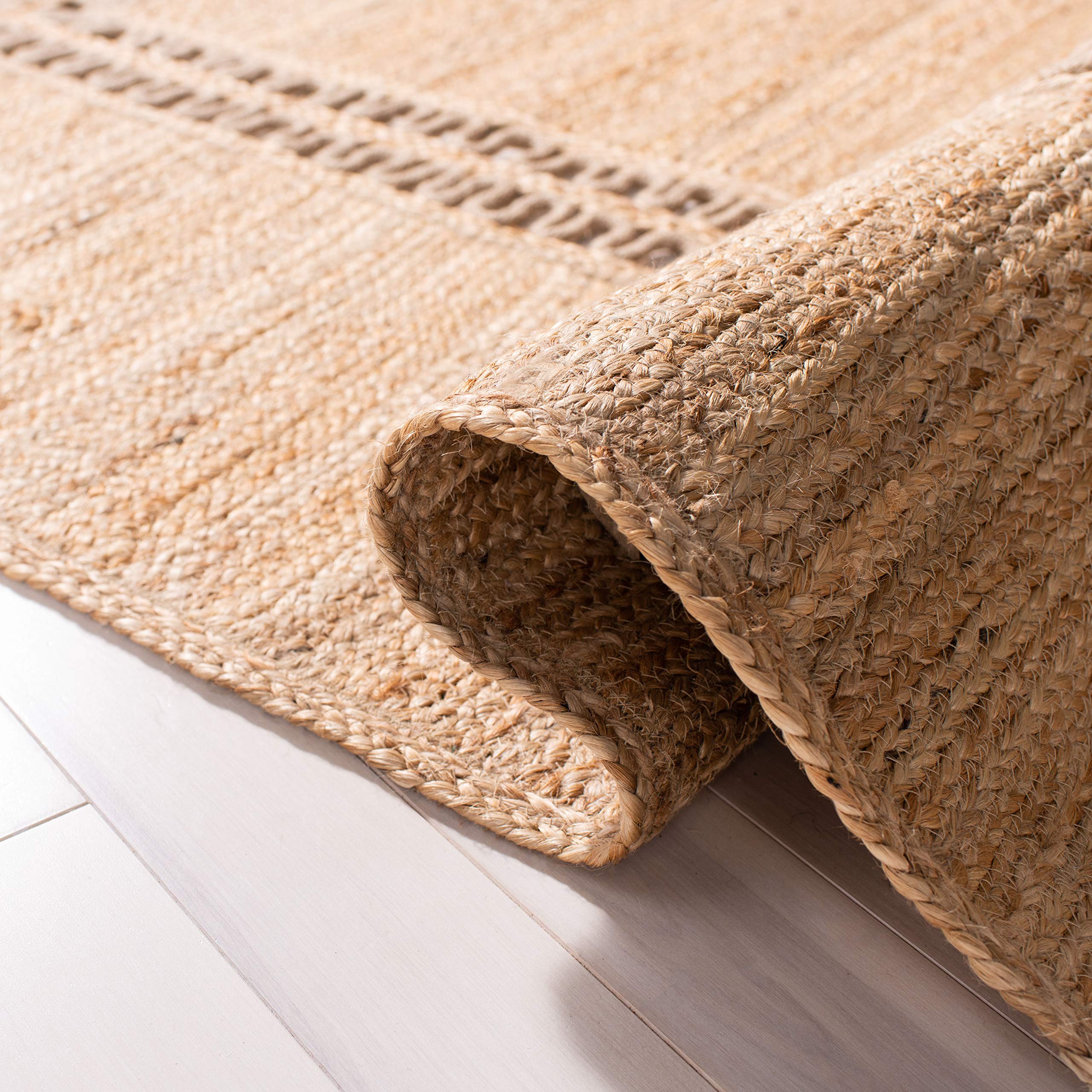 SAFAVIEH Handmade Boho Jute Area Rug 6' x 9' - Natural Fiber Farmhouse Rug for Living Room & Bedroom | Beige (NF374B) | High Traffic Durable | Perfect for Bohemian Decor & Cozy Home Style