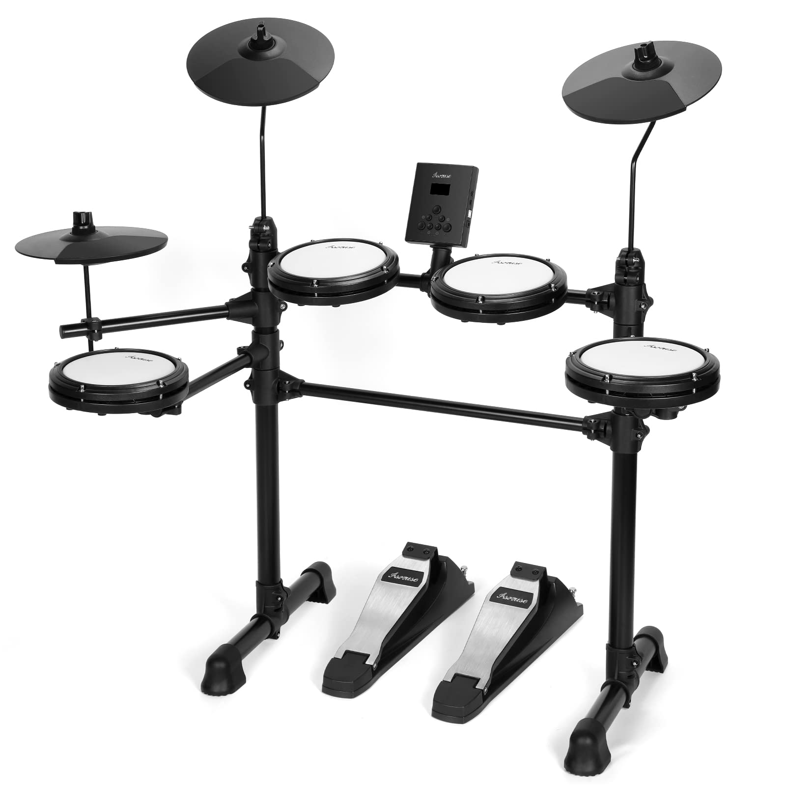 Asmuse Electronic Drum Set for Beginners - 180+ Sounds, 209 Preloaded Kits, 50 Play-Along Songs, Recording Function with Cymbals, Kick Pedal & Drum Sticks - Perfect for Home Practice, Studio Recording & Music Learning