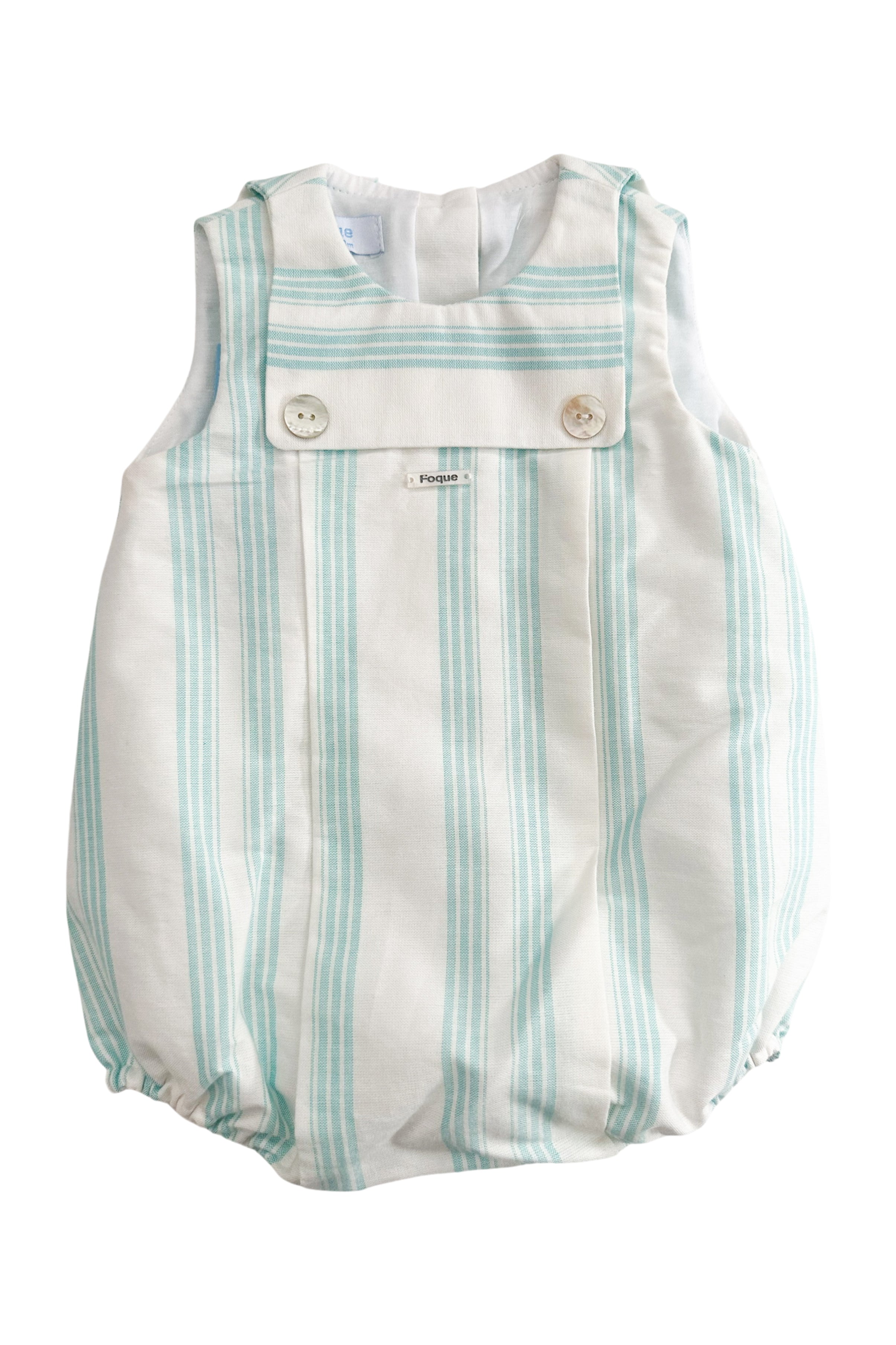 Hamish Turquoise Striped Romper for Baby Girls - Soft Cotton Jumpsuit with Snap Buttons | Perfect for Summer Outfits, Photoshoots & Playdates