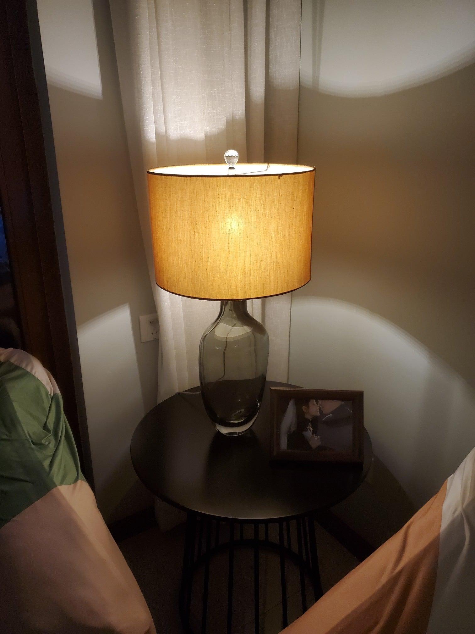 Elegant Glazed Crystal Table Lamp - Modern Home Decor for Living Room, Bedroom & Office - Perfect for Ambient Lighting & Stylish Interior Design