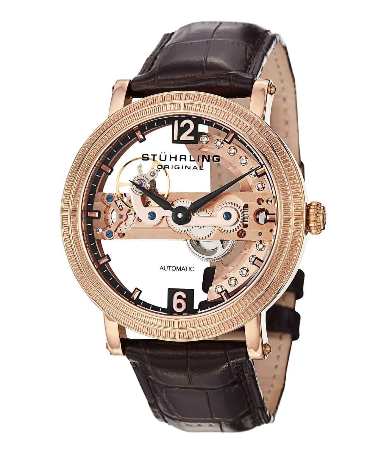 Brumalia Bridge 466 Automatic 43mm Skeleton Watch - Luxury Men's Mechanical Timepiece for Business, Formal & Special Occasions