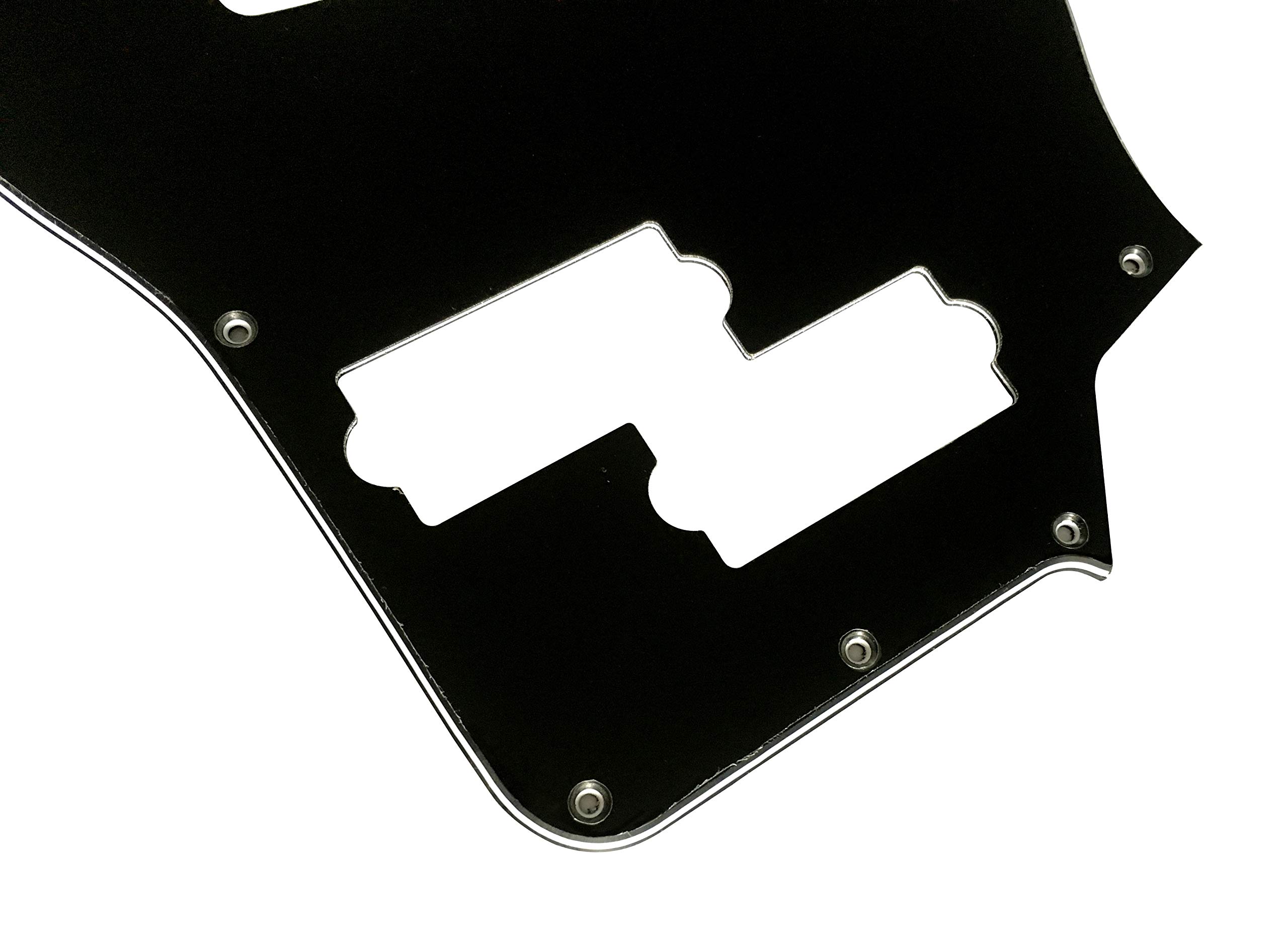 Custom 3-Ply Black Guitar Pickguard for Squier Jaguar Bass SS Short Scale - Perfect Replacement & Protection for Bass Guitars