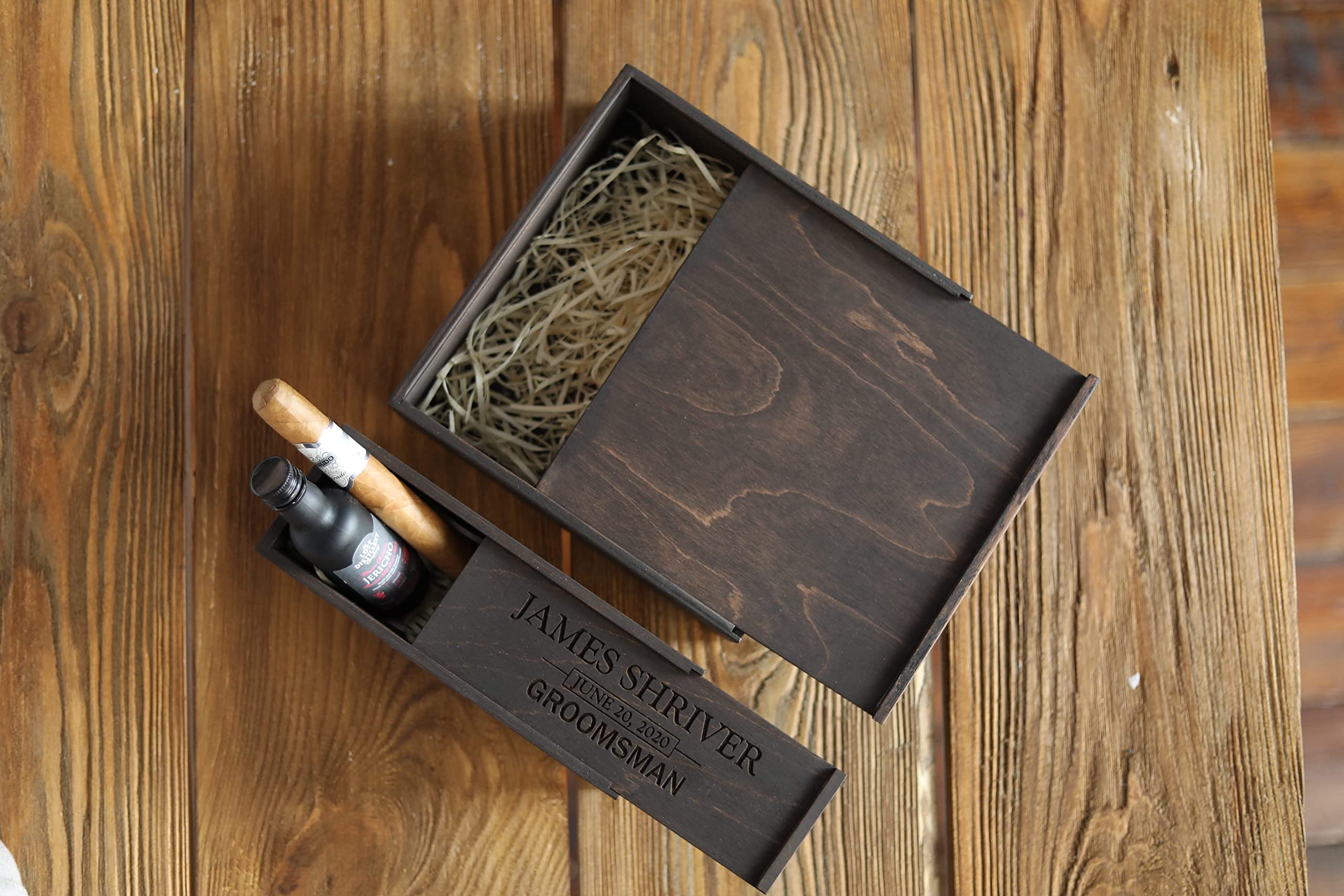 Premium Groomsmen Gift Box Set with Lids - Elegant Cigar & Accessories Box for Men - Best Man Proposal, Birthday, Anniversary Gifts - Perfect for Weddings, Bachelor Parties & Special Occasions