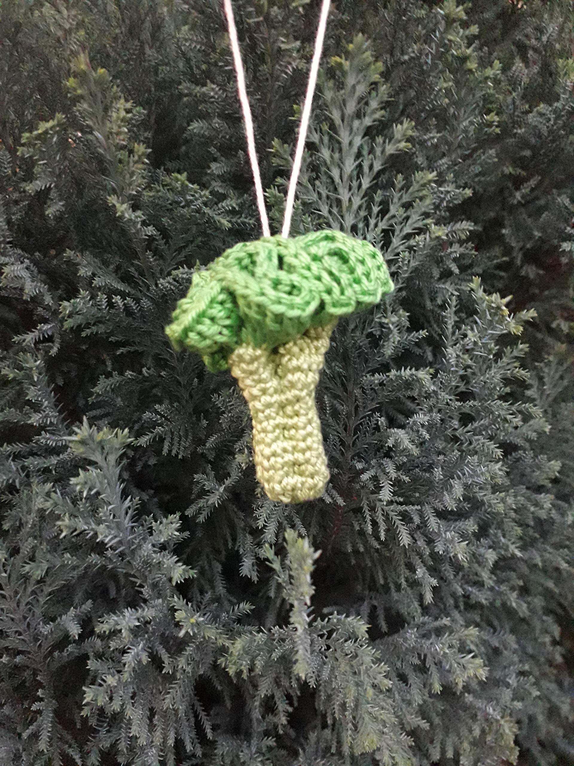 Handmade Crochet Broccoli Sprouts Christmas Tree Ornaments - Festive Holiday Decorations for Xmas Tree, Unique DIY Christmas Gifts for Home, Party & Winter Decor