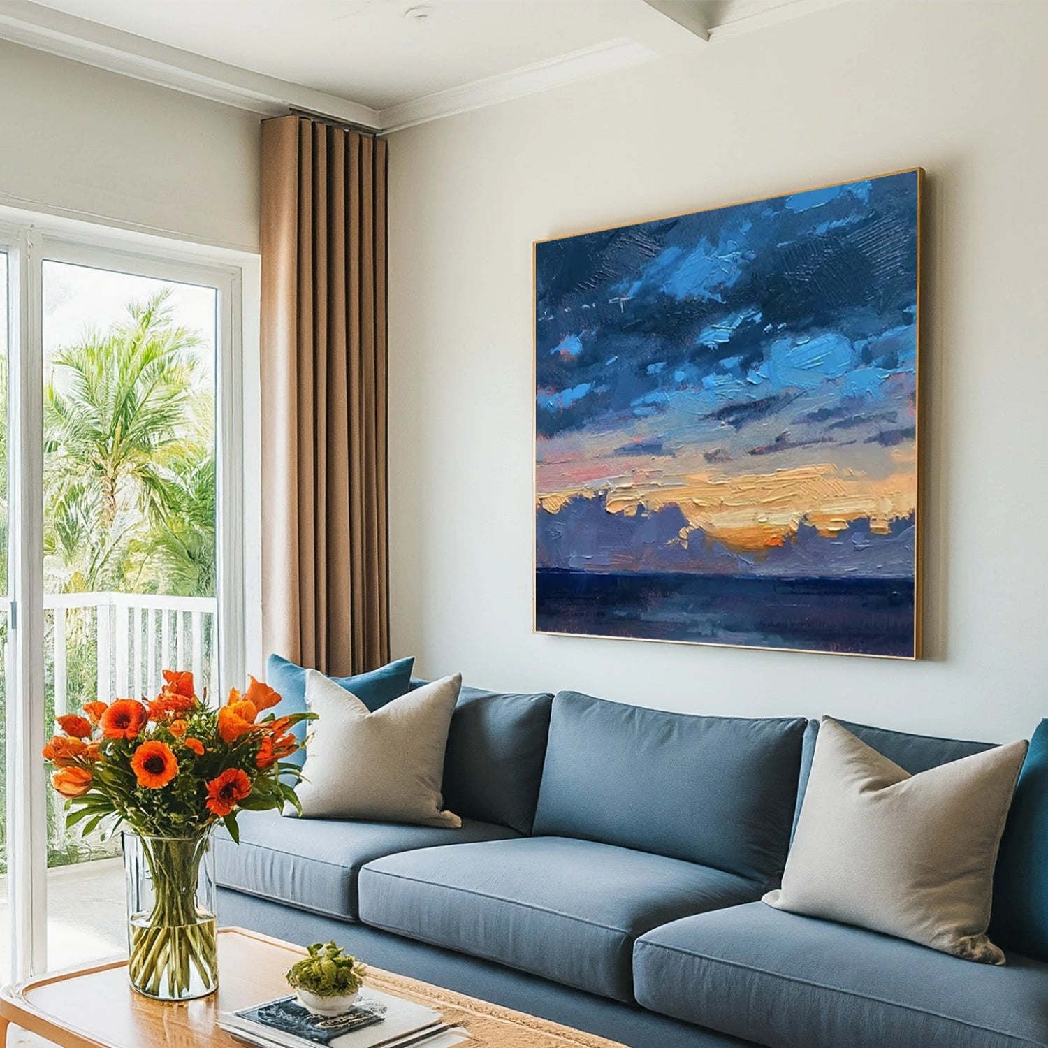 Abstract Wall Art #AB 470 - Modern Canvas Painting for Living Room, Bedroom & Office Decor - Handmade Contemporary Home Decoration