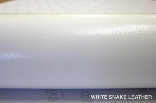 VViViD XPO White Snake Skin Leather Vinyl Wrap Roll - 25ft x 5ft Self-Adhesive Car Wrap with Air Release Technology for Vehicle, Furniture & DIY Projects - Easy to Install, Durable & Waterproof Vinyl Film