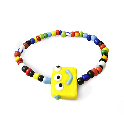 Handmade Personalized Cartoon Bracelets with Yellow Smile Face Monster - String Couple Bracelet Jewelry for Women, Men & Teens - Perfect for Gifts, Anniversaries & Matching Couple Outfits