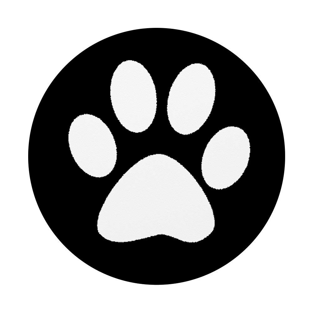 Cute Paw Print Dog PopSockets - Swappable PopGrip for Phone & Tablet (White/Black) - Perfect Gift for Dog Lovers, Pet Owners & Animal Enthusiasts - Use at Home, Office or On-the-Go