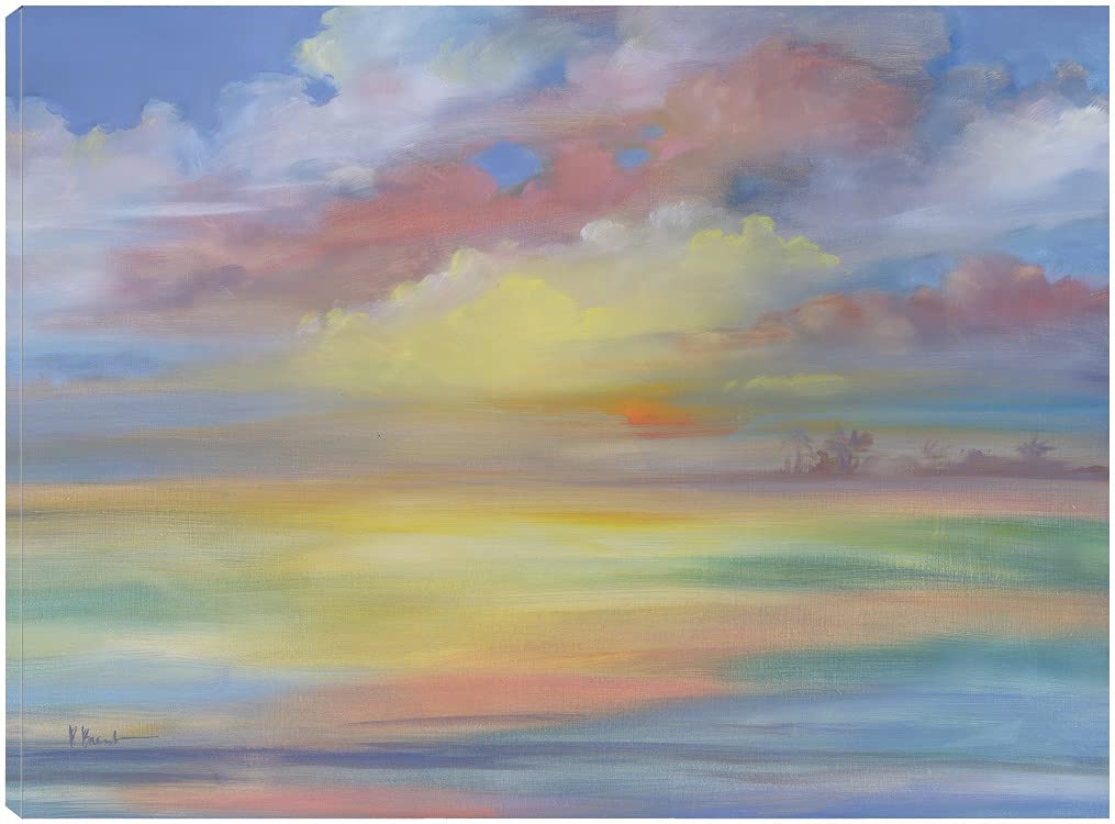 Golden Wave Canvas Wall Art by Paul Brent - Ready to Hang 32x24 Inch - Modern Home Decor for Living Room, Bedroom, Office & More - Perfect for Coastal, Boho or Contemporary Interior Design