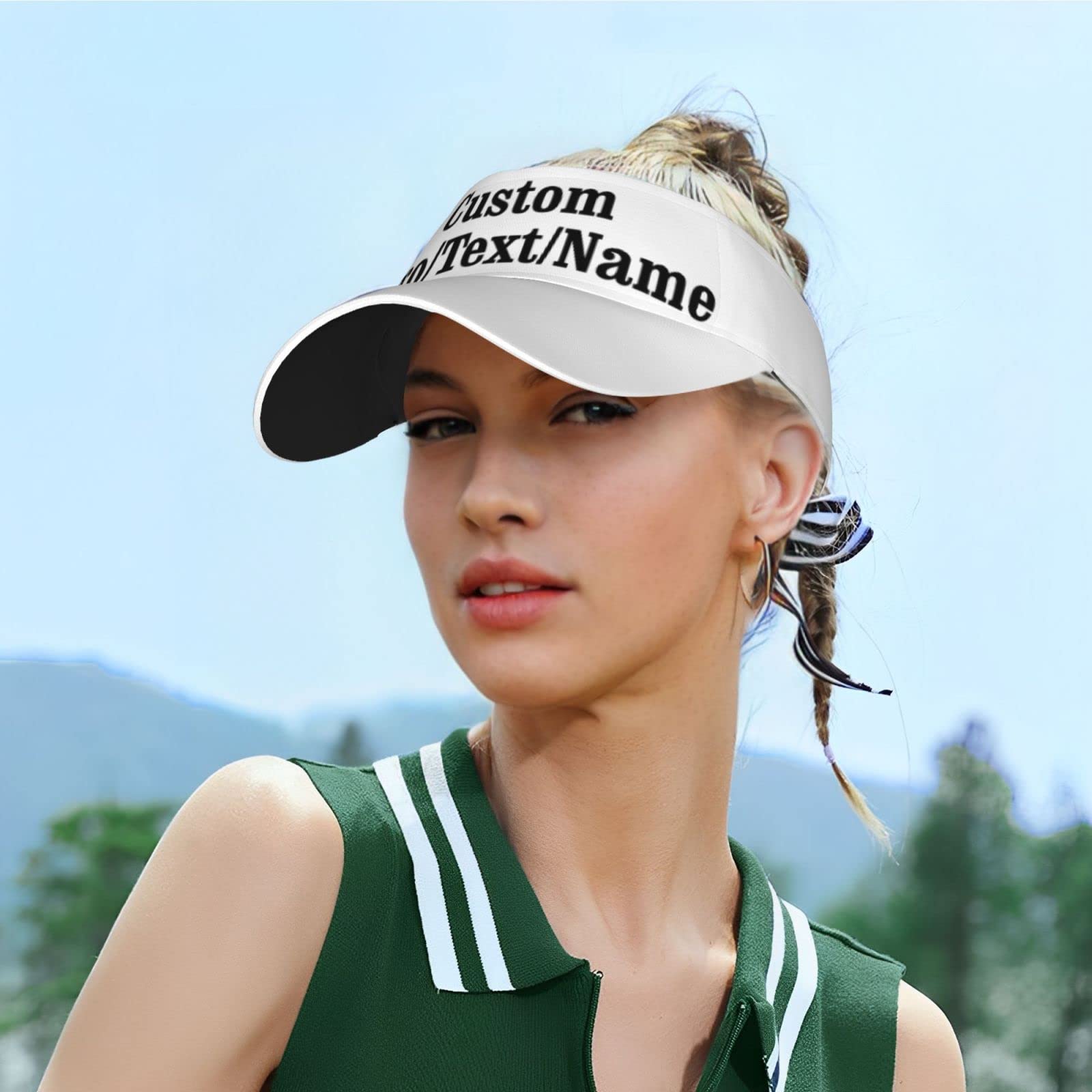 Custom Unisex Sport Sun Visor Hat with Personalized Logo/Text - Breathable UV Protection for Men & Women - Perfect for Running, Golf, Tennis & Outdoor Activities