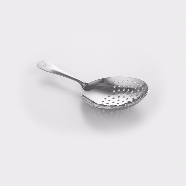 Premium Bar Lux Black Plated Stainless Steel Julep Strainer - 6.5