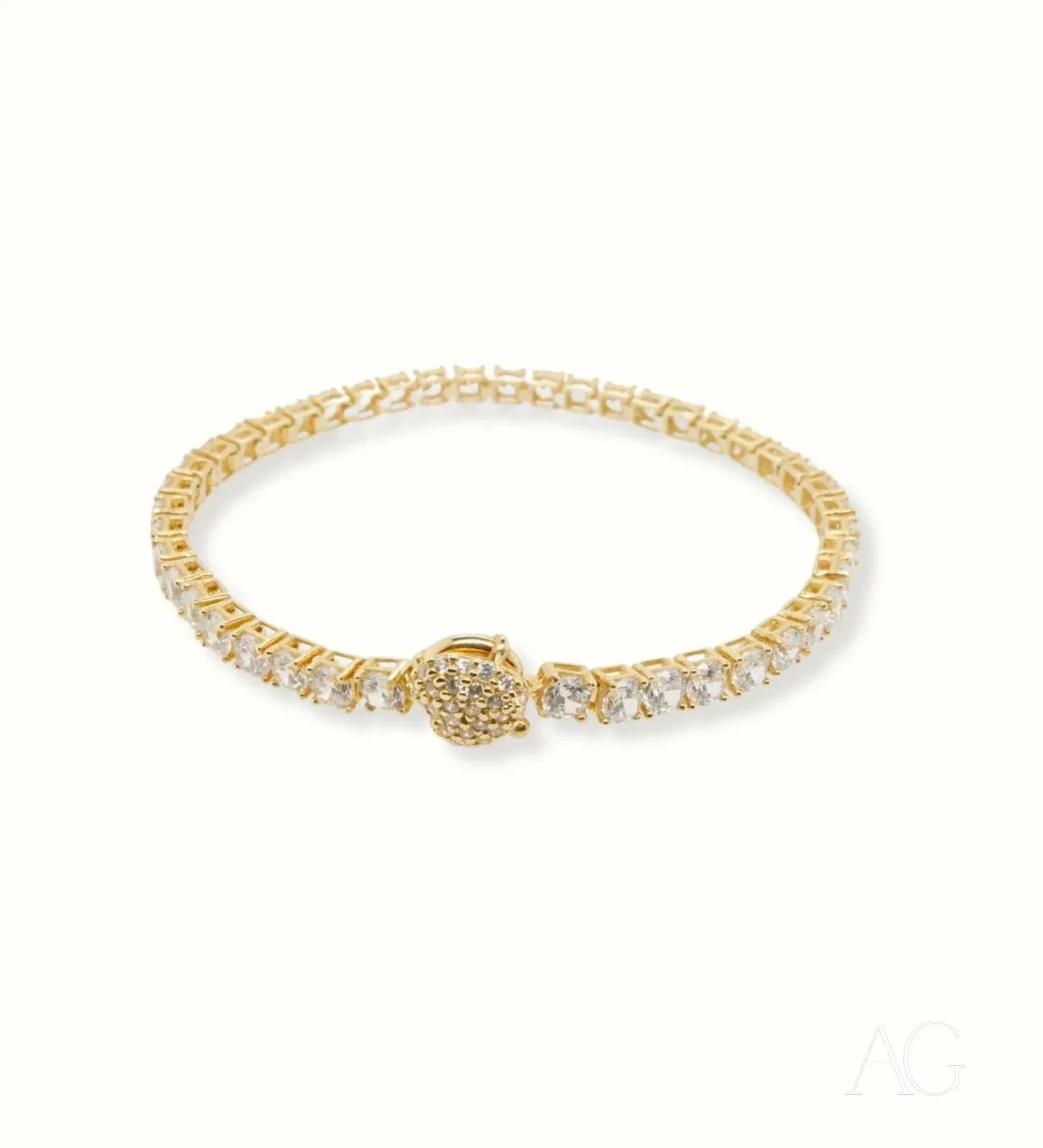 Stunning 14K Gold Plated Zirconia Tennis Bracelet for Women | Elegant Cubic Zirconia Tennis Chain Bracelet | Perfect for Weddings, Parties & Special Occasions