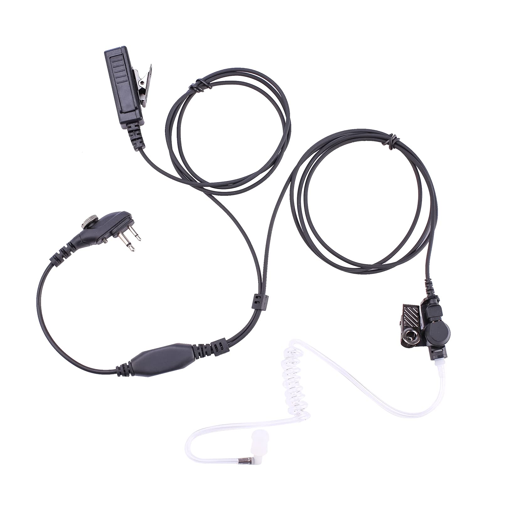 POFENAL Earpiece Headset for HYT Hytera PD502 PD562 BD502 TC-508 TC-580 Walkie Talkie Radios - Clear Acoustic Tube with Large PTT Button - Ideal for Security, Construction & Event Staff Communication