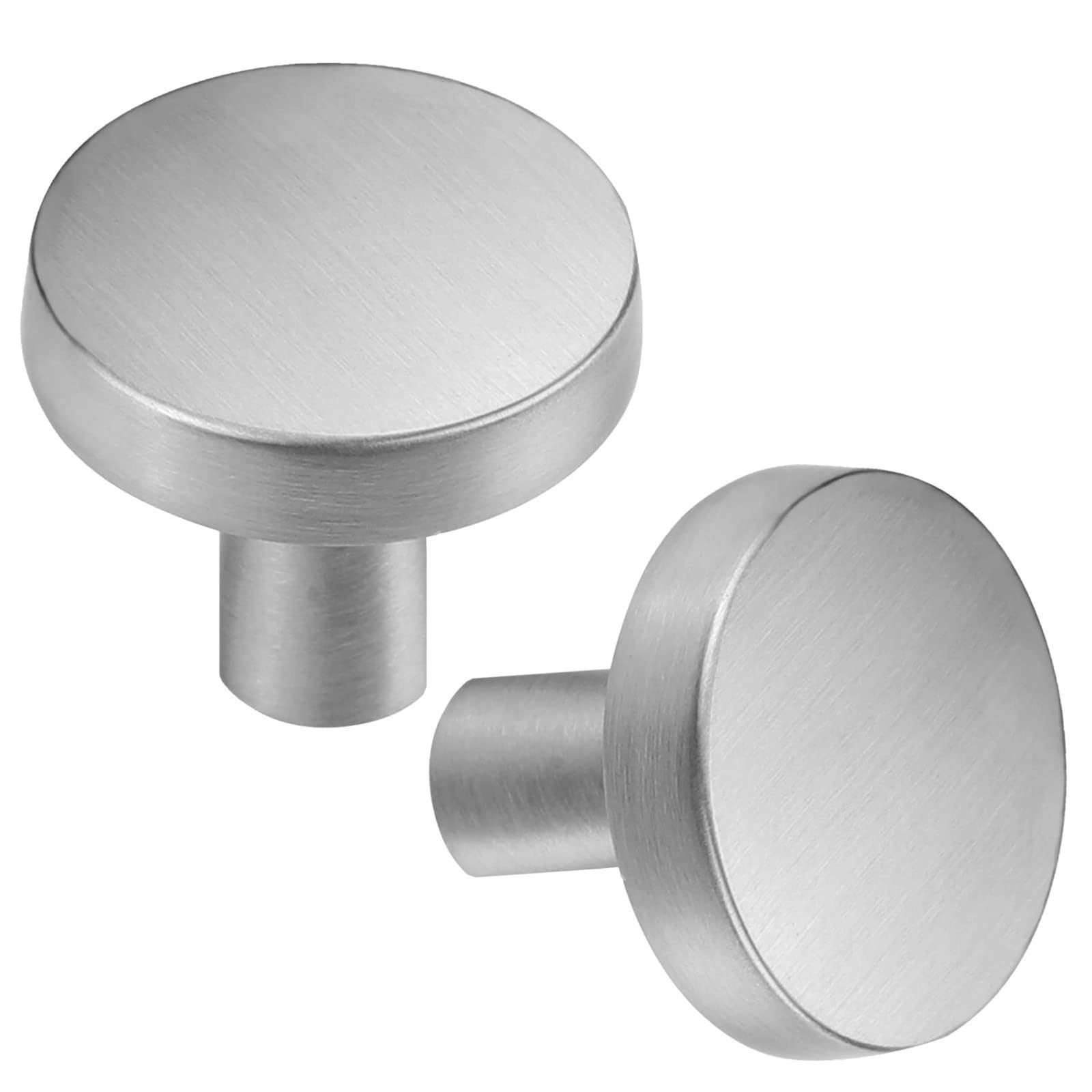 YuGtcen 5-Pack Modern Round Cabinet Knobs - Zinc Alloy Drawer Pulls for Kitchen, Cupboard, Dresser & Closet Door (Silver) | Durable Hardware for Home Furniture & Cabinetry Upgrade