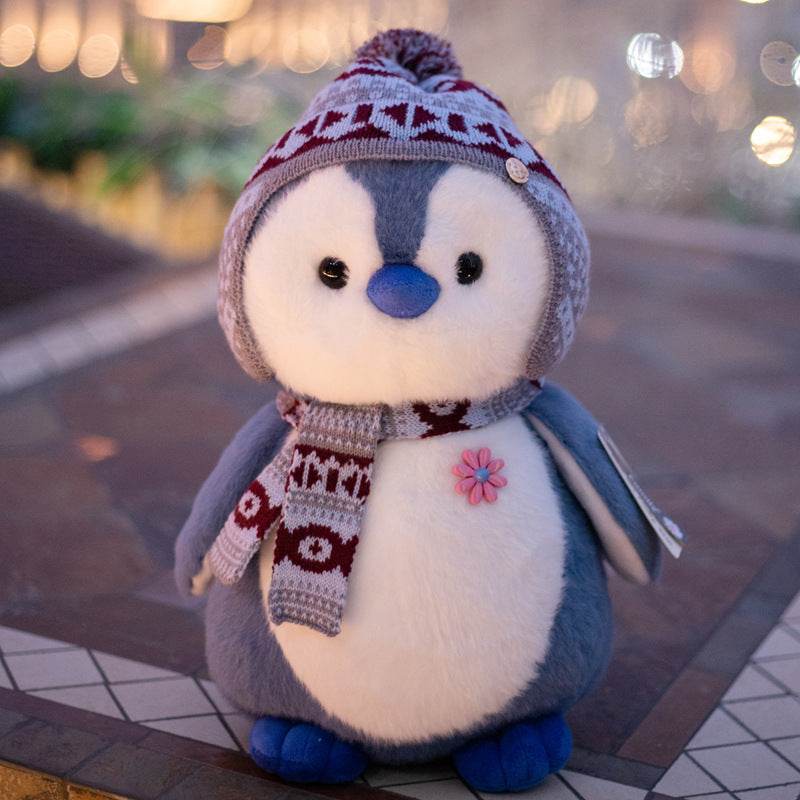 Frosty the Kawaii Stuffed Penguin Plush Toy - Soft Cute Huggable Animal Pillow for Kids, Bedroom Decor & Gift Ideas