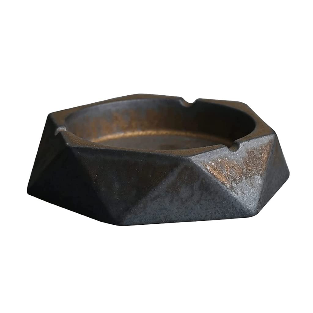 Premium Hexagonal Ceramic Ashtray - Elegant Home & Office Desktop Smoking Ash Holder for Cigarettes - Perfect for Living Room, Patio, or Smoking Lounge Decor