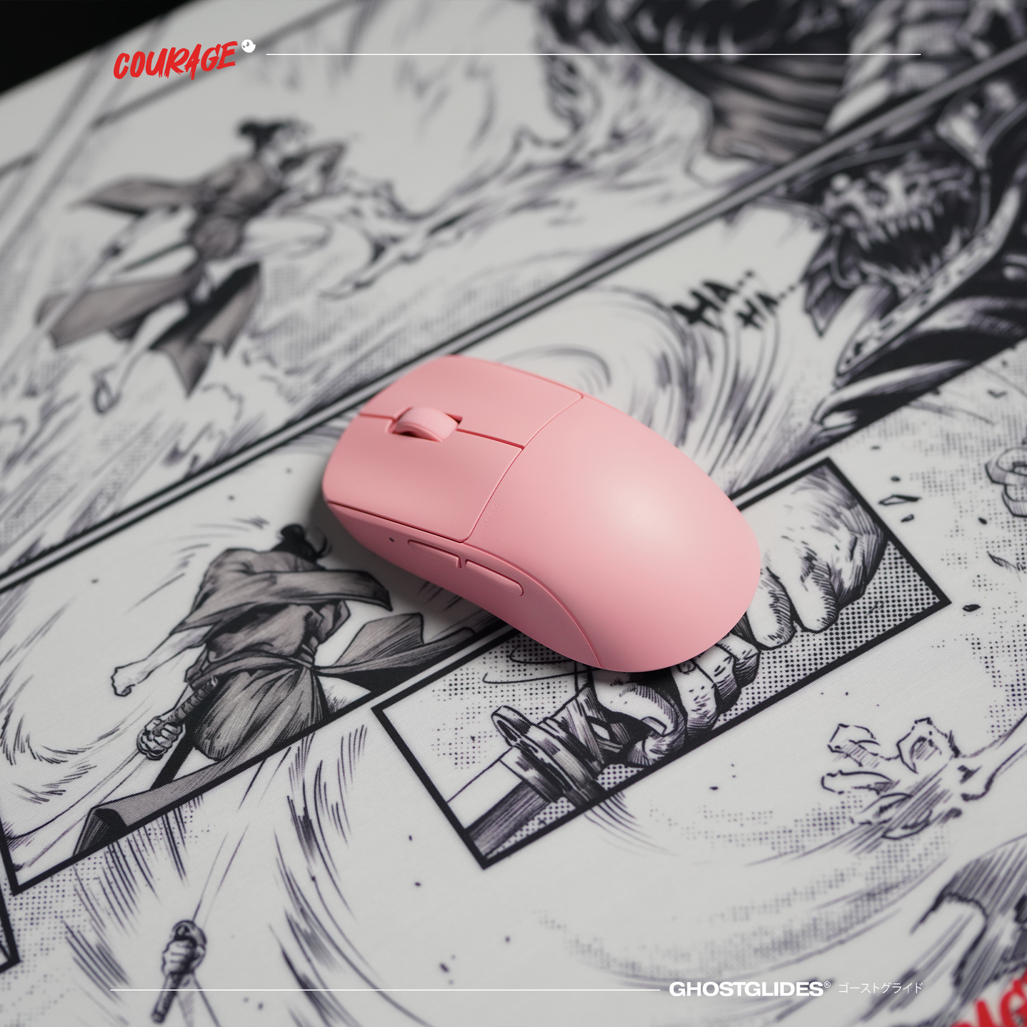 GHOSTGLIDES Courage Gaming Mouse Pad - Large Non-Slip Rubber Base, Smooth Surface for Precision Control - Perfect for PC, Laptop, Esports & Office Use