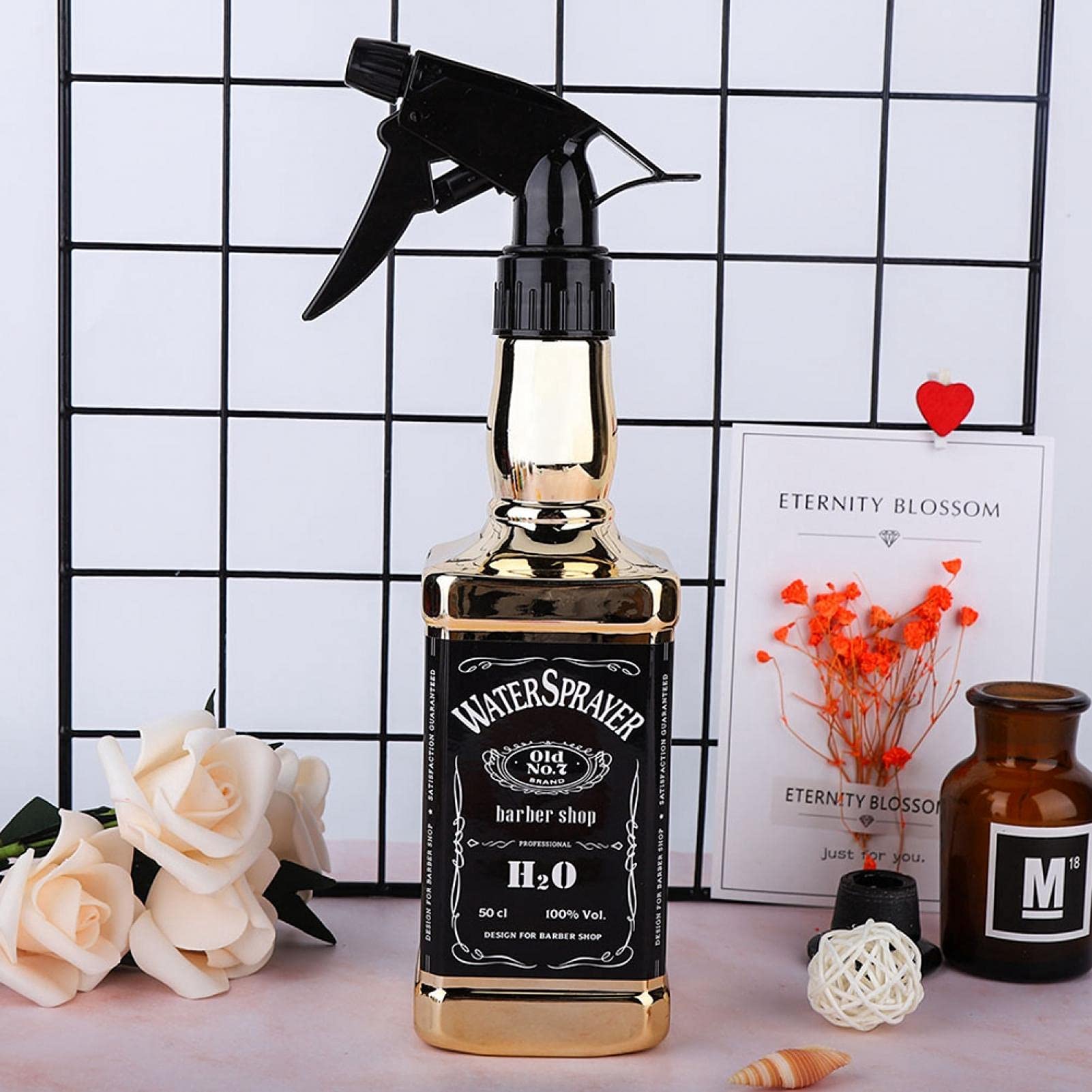 Premium Gold Hair Spray Bottle for Salon & Home Use - Fine Mist Water Sprayer for Hairstyling, Gardening & Plant Care - Durable & Leak-Proof Design
